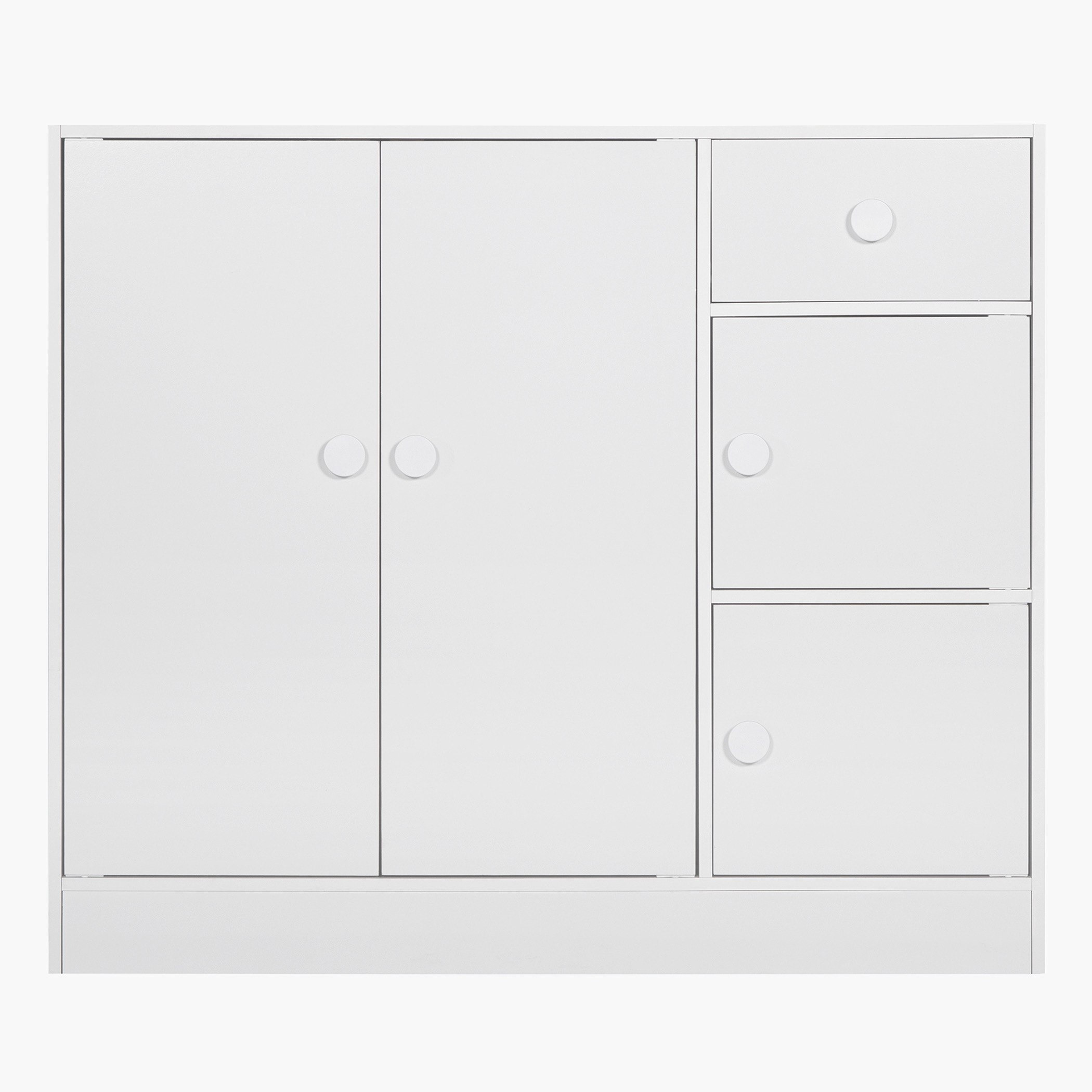 Vanilla Cody 1-Drawer Kids' Cabinet with 4 Doors-hbxfurniture-wardrobes-image-3