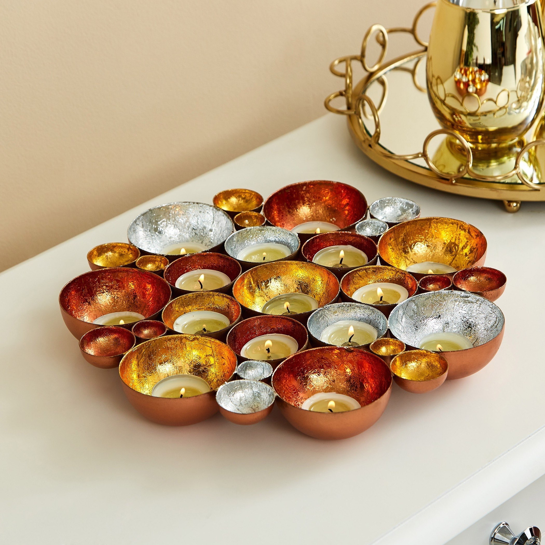 حامل شموع صغيرة معدني للطاولة والحائط بتصميم زهرة من زوها-hbxlivingroom-decorandaccessories-candleholders-image-1