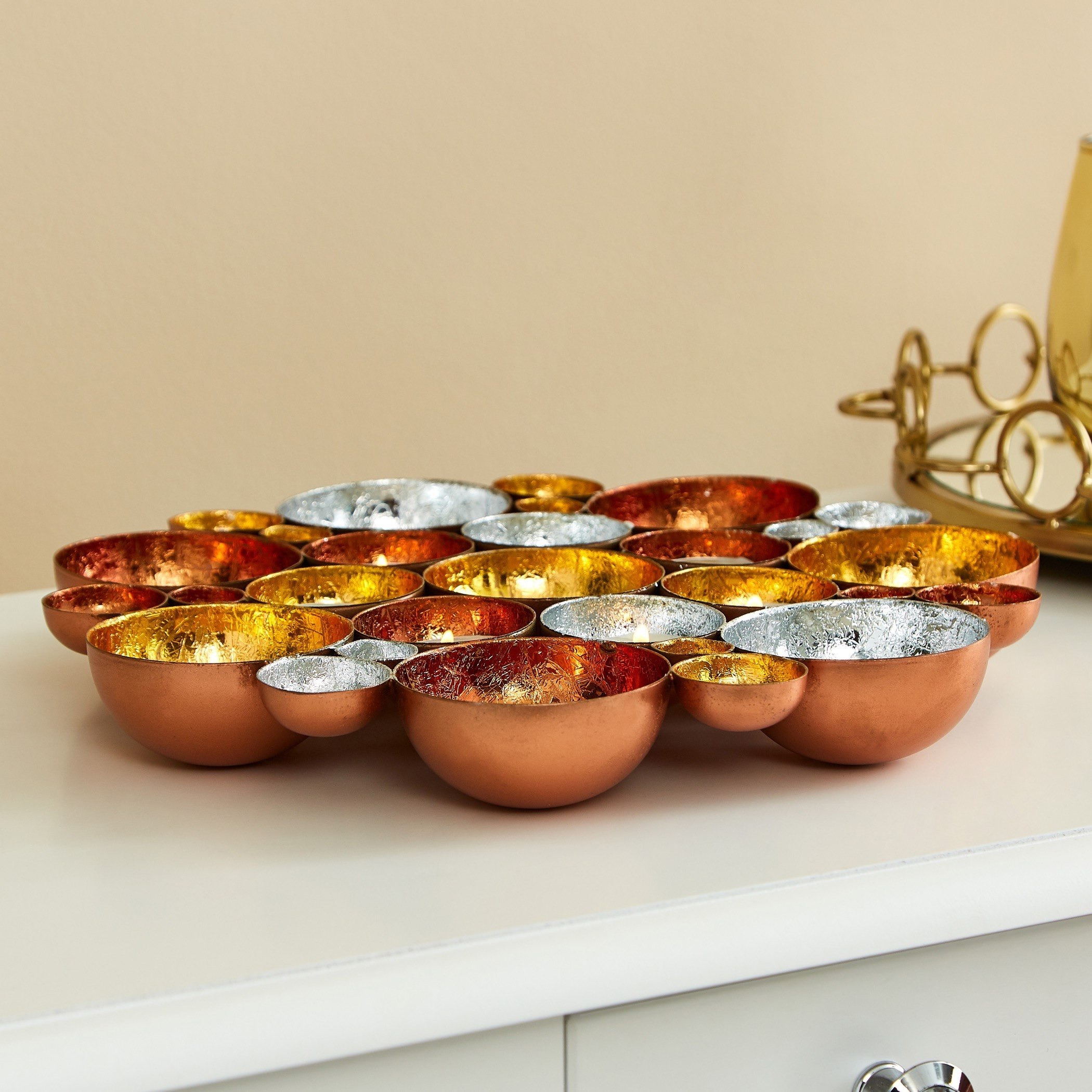حامل شموع صغيرة معدني للطاولة والحائط بتصميم زهرة من زوها-hbxlivingroom-decorandaccessories-candleholders-image-3