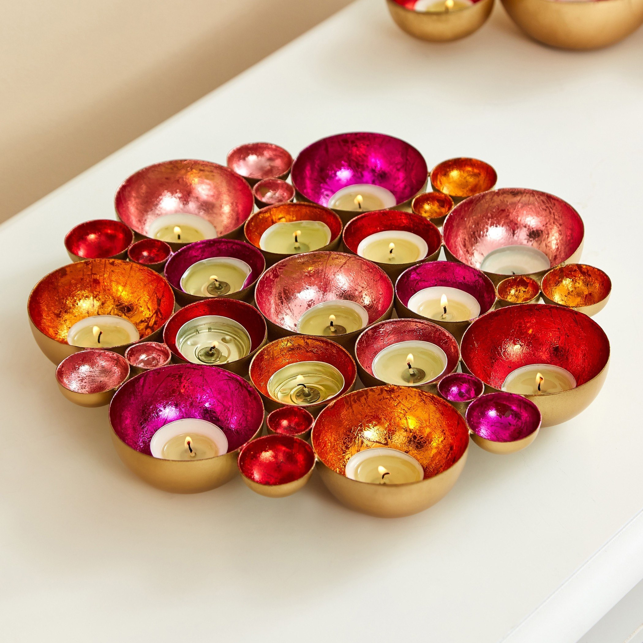 حامل شموع صغيرة معدني للطاولة والحائط بتصميم زهرة من زوها-hbxlivingroom-decorandaccessories-candleholders-image-1