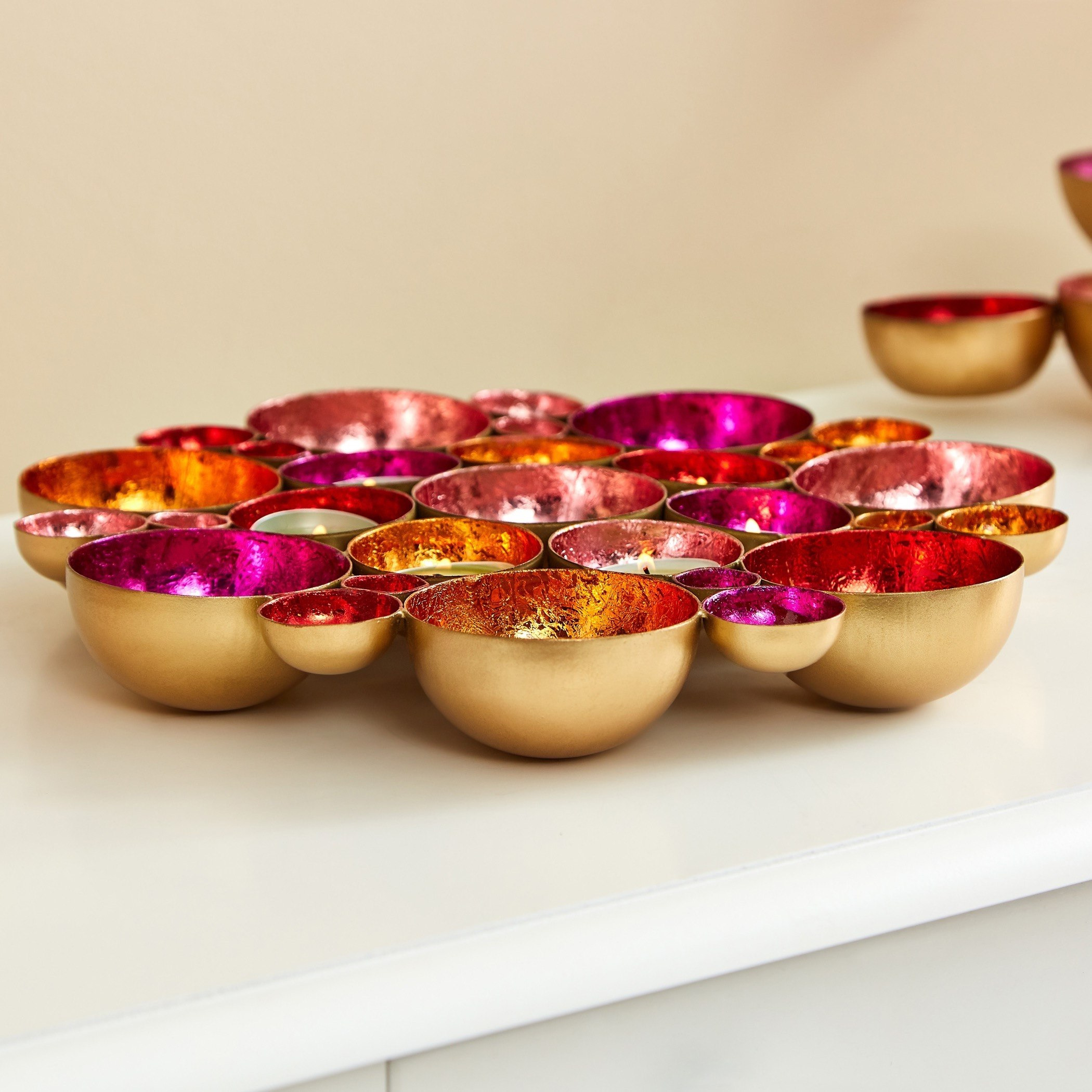 حامل شموع صغيرة معدني للطاولة والحائط بتصميم زهرة من زوها-hbxlivingroom-decorandaccessories-candleholders-image-3