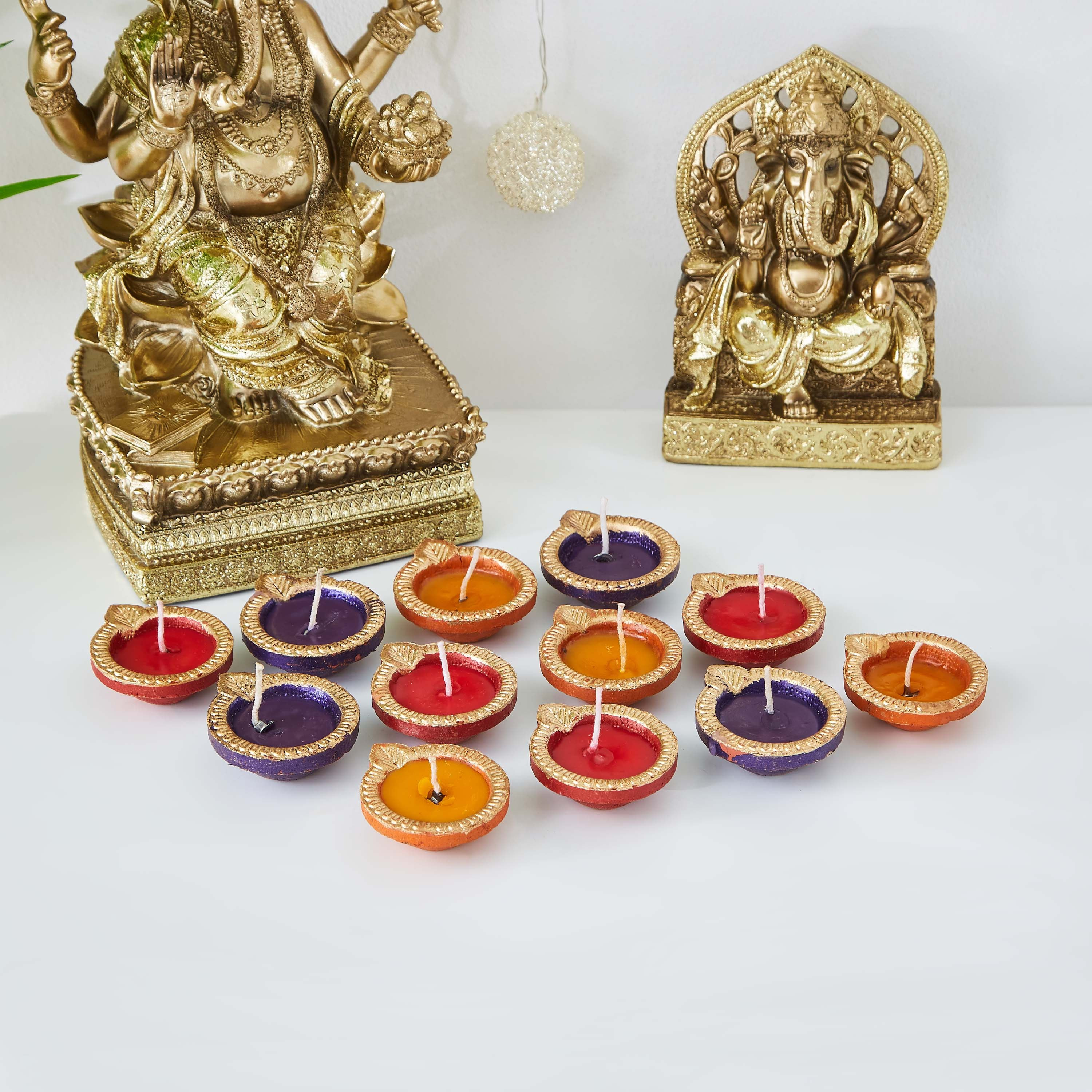 Arrian Wax Filled Clay Diya - Set of 12-hbxlivingroom-decorandaccessories-candleholders-image-2