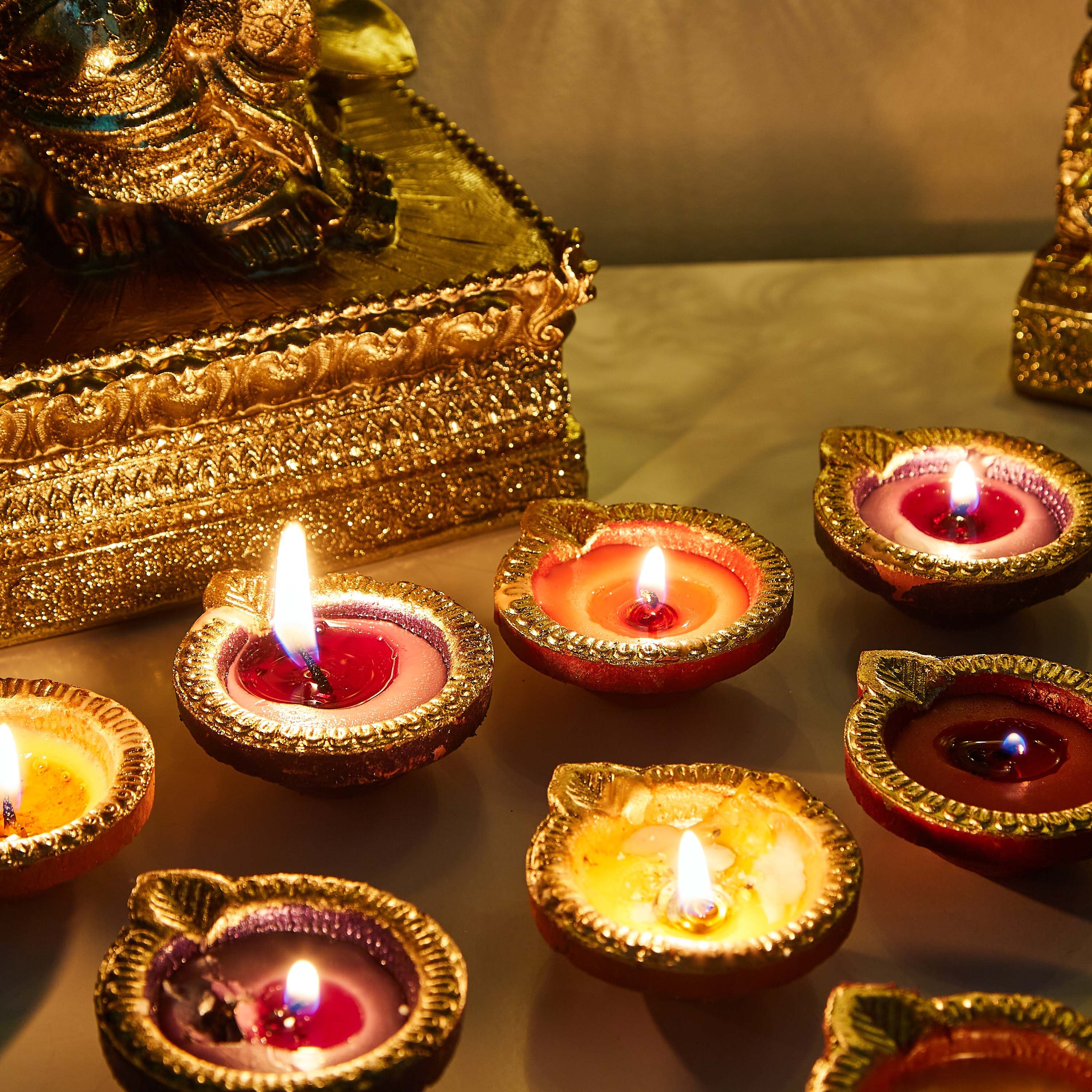 Arrian Wax Filled Clay Diya - Set of 12-hbxlivingroom-decorandaccessories-candleholders-image-3