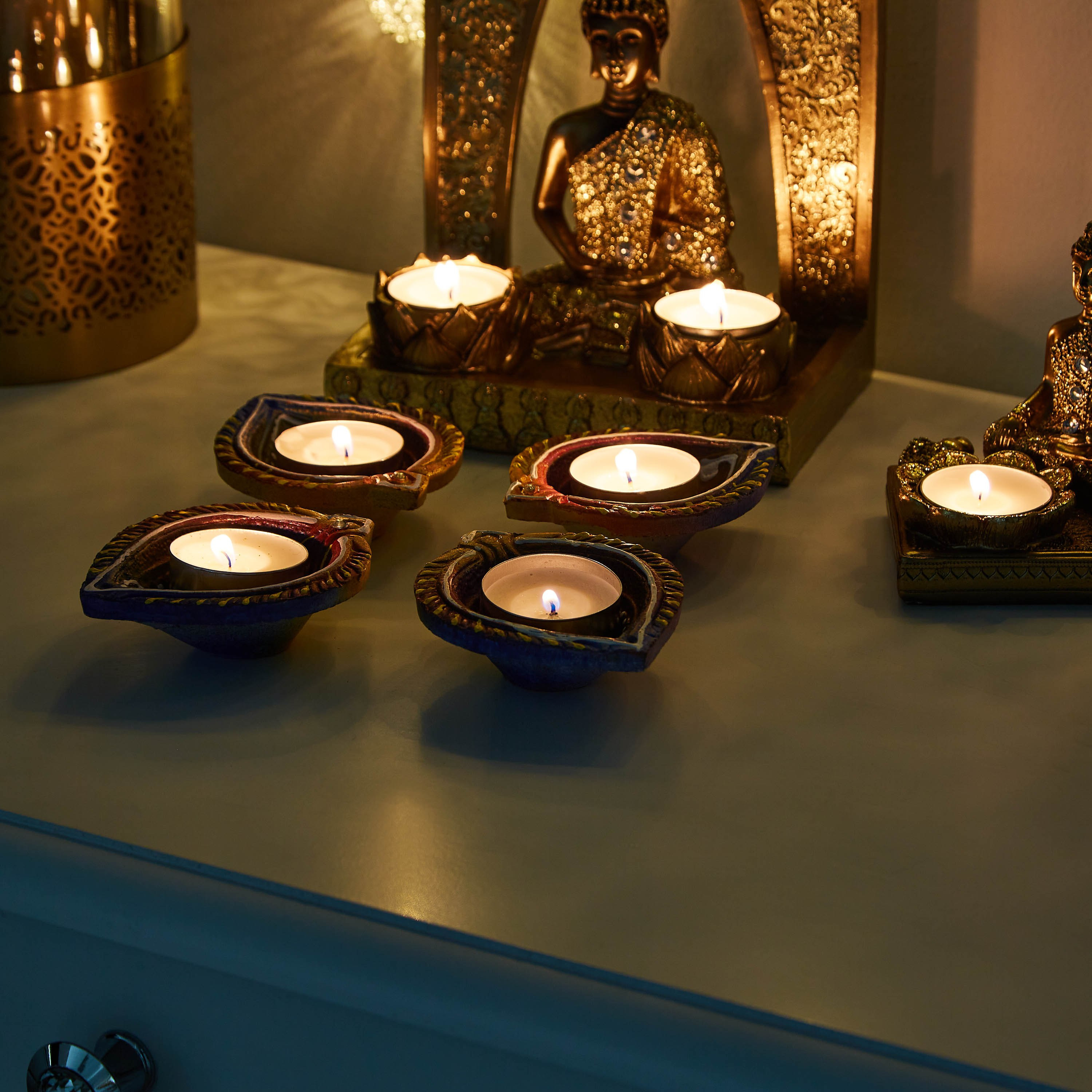 حامل شموع فخار بدون شمع من أريان - طقم من 4 قطع-hbxlivingroom-decorandaccessories-candleholders-image-3