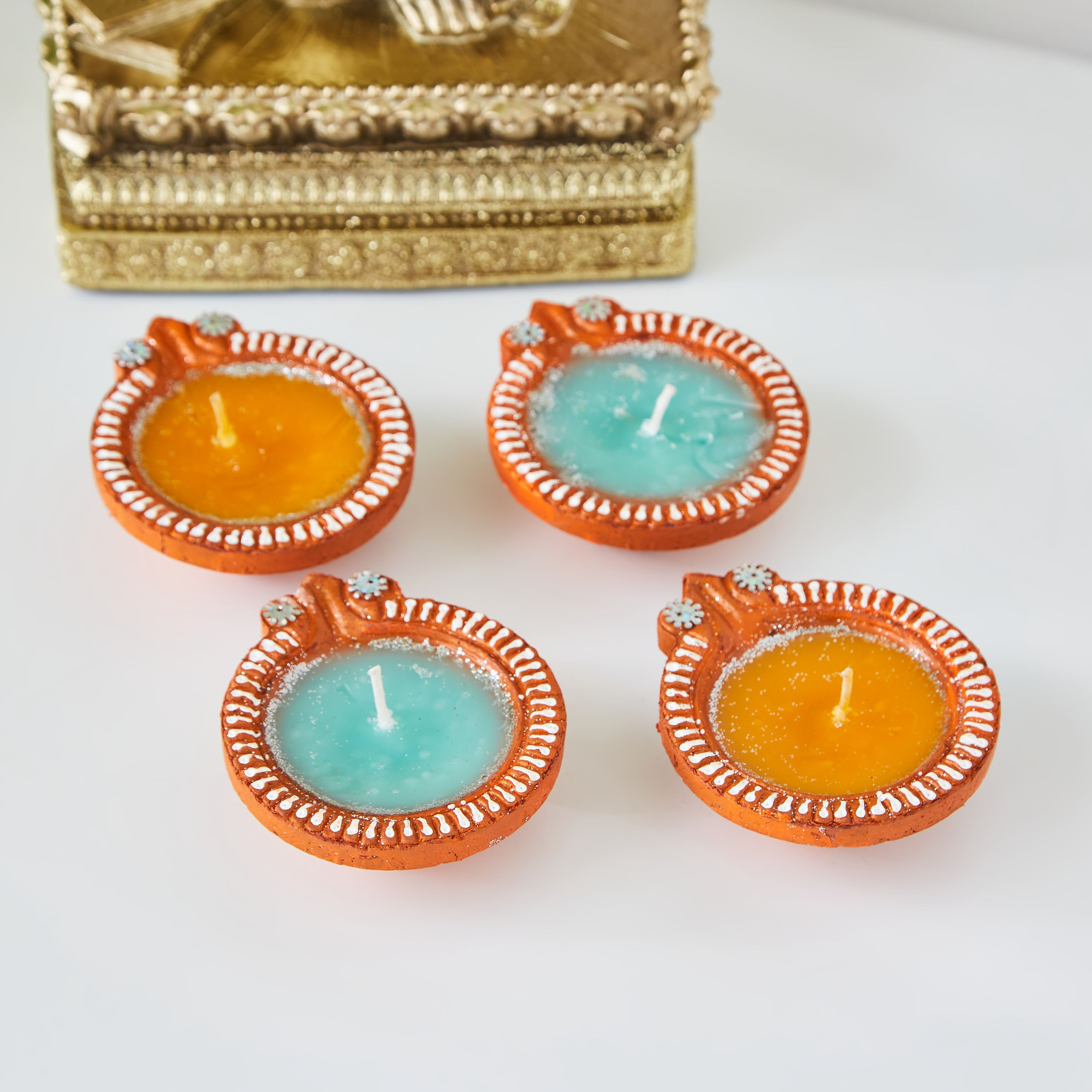 حامل شموع فخار بشمع من أريان - طقم من 4 قطع-hbxbedroom-homefragrance-candleholders-image-2