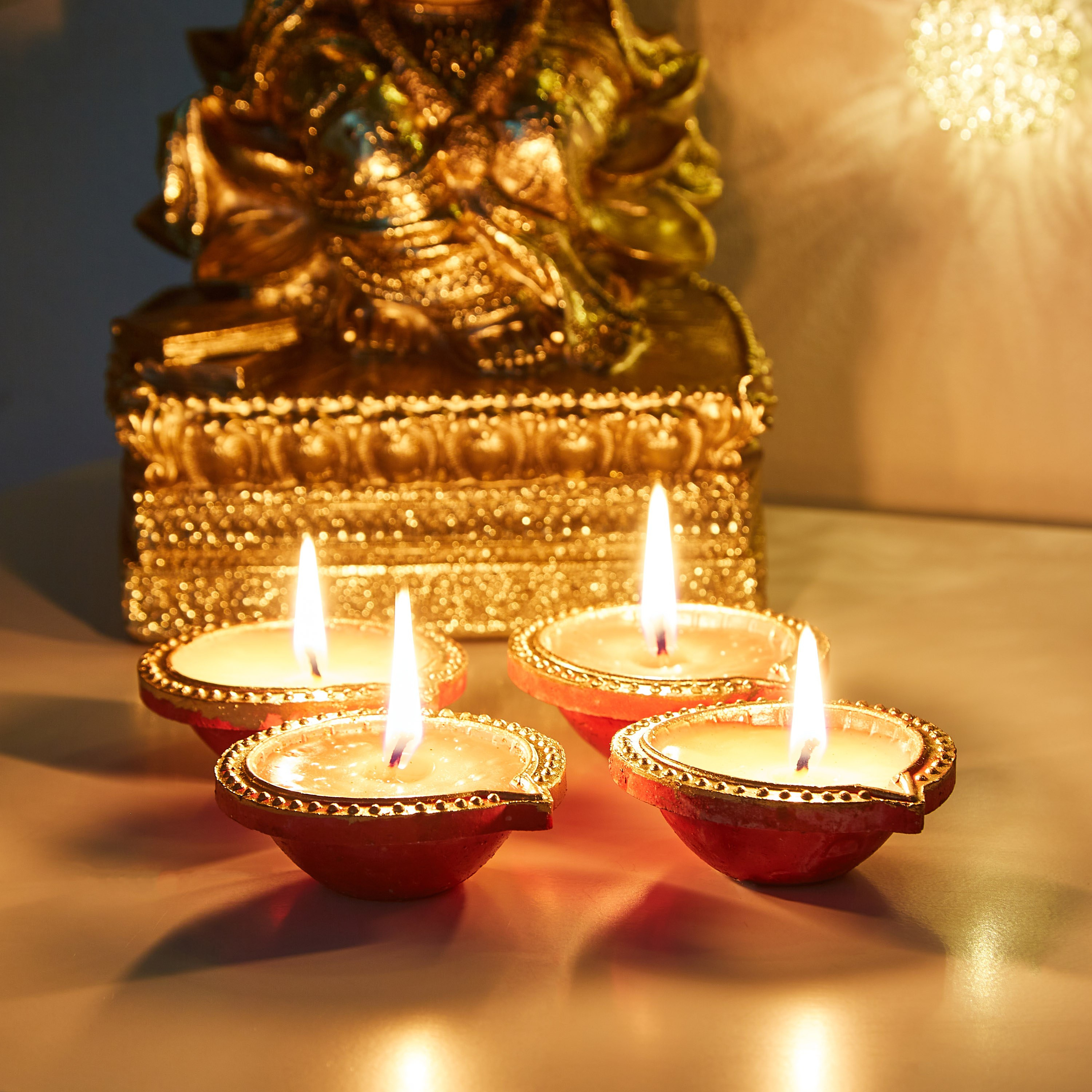 حامل شموع فخار بشمع من أريان - طقم من 4 قطع-hbxbedroom-homefragrance-candleholders-image-1