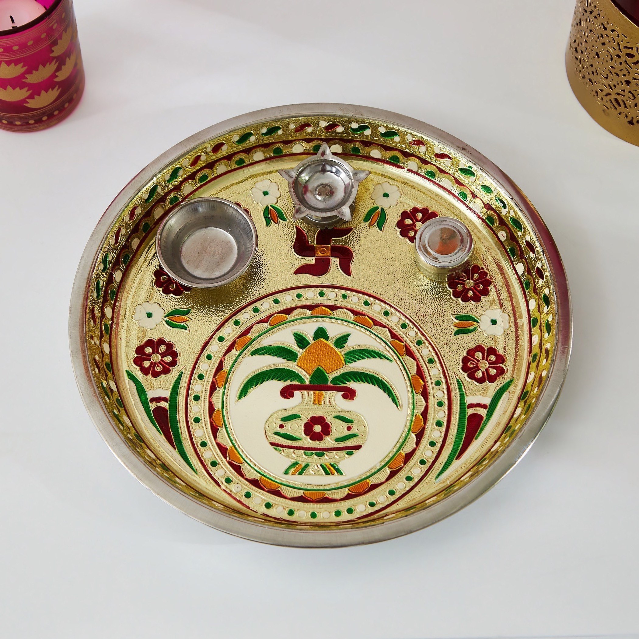 تالي بوجا صُلب مع وعاء من أريان - 11 سم-hbxlivingroom-decorandaccessories-candleholders-image-1