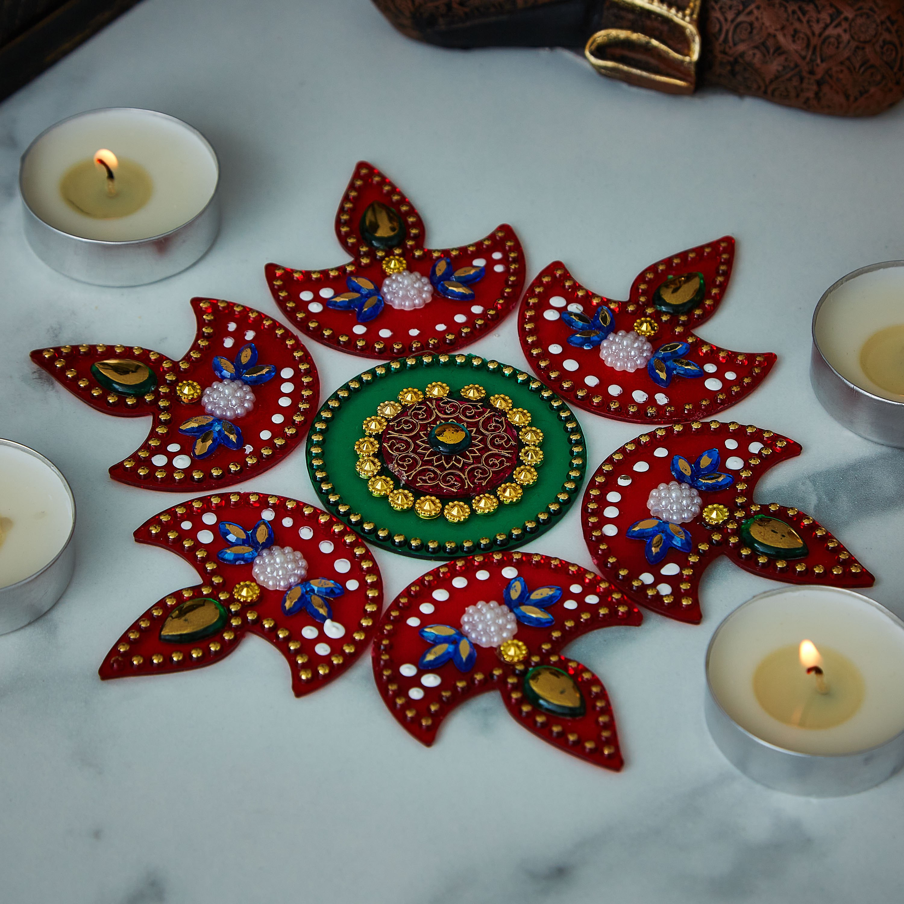Arrian 7-Piece Deepak Rangoli Set-hbxlivingroom-decorandaccessories-candleholders-image-1