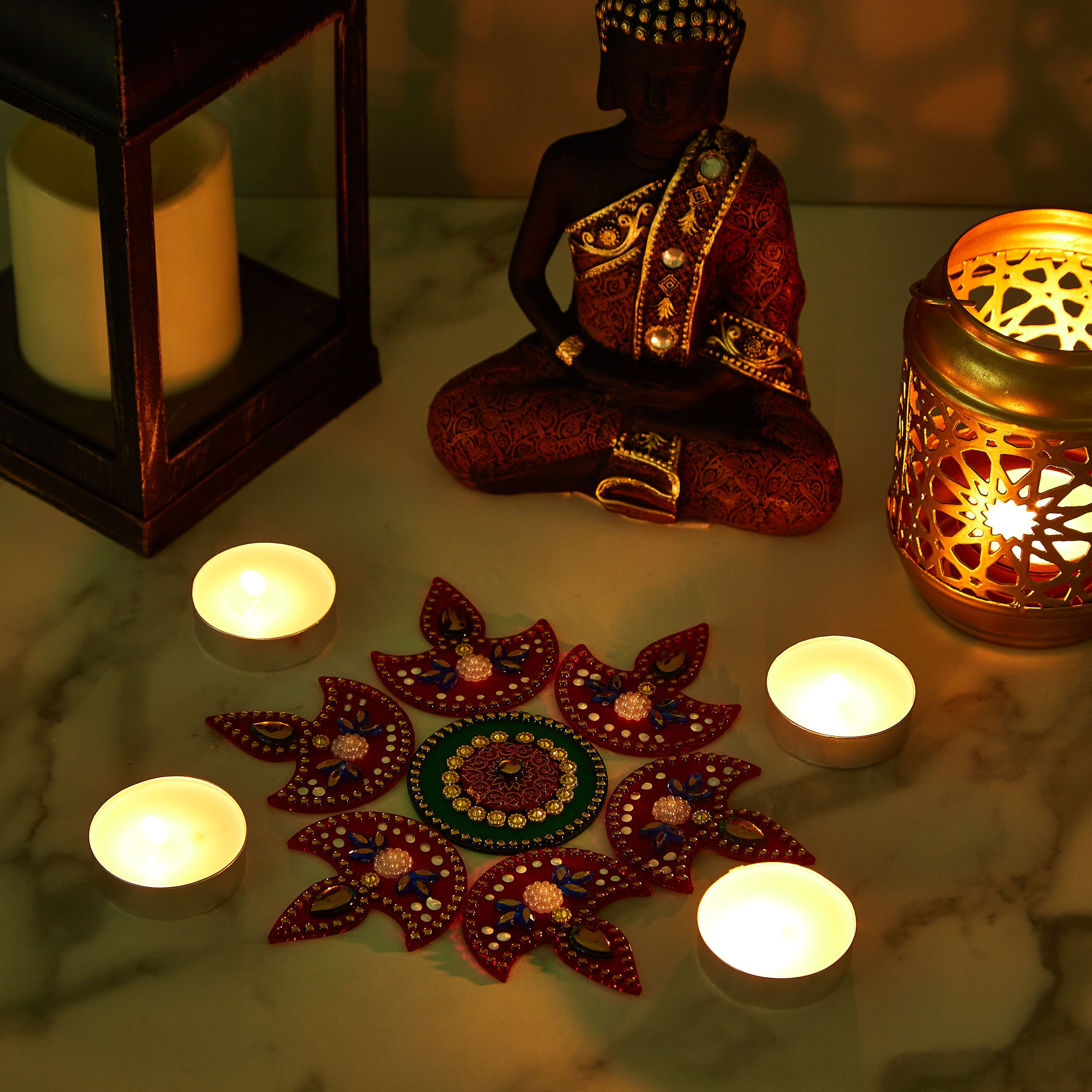 Arrian 7-Piece Deepak Rangoli Set-hbxlivingroom-decorandaccessories-candleholders-image-4