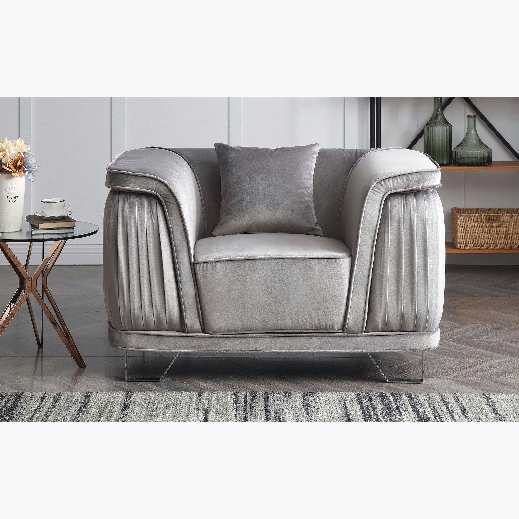 كنبة مخمليّة مقعد واحد مع وسادة من كاليستا-hbxlivingroom-sofasandarmchairs-sofas-image-1