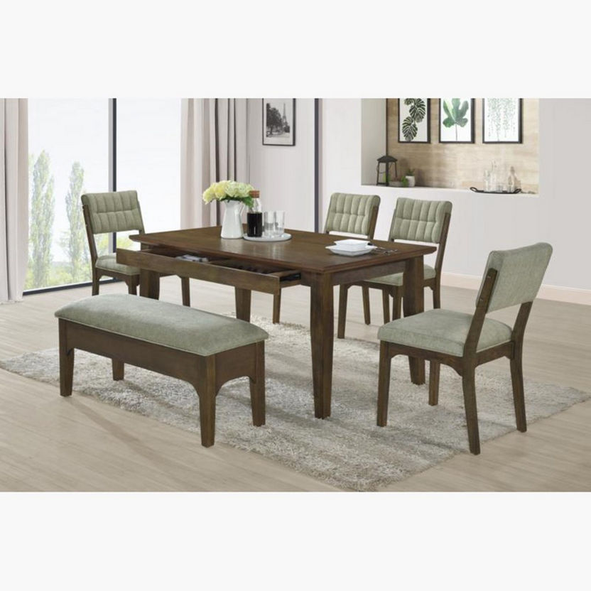 Mocha 6-Seater Dining Set with Bench-Six Seater-image-0