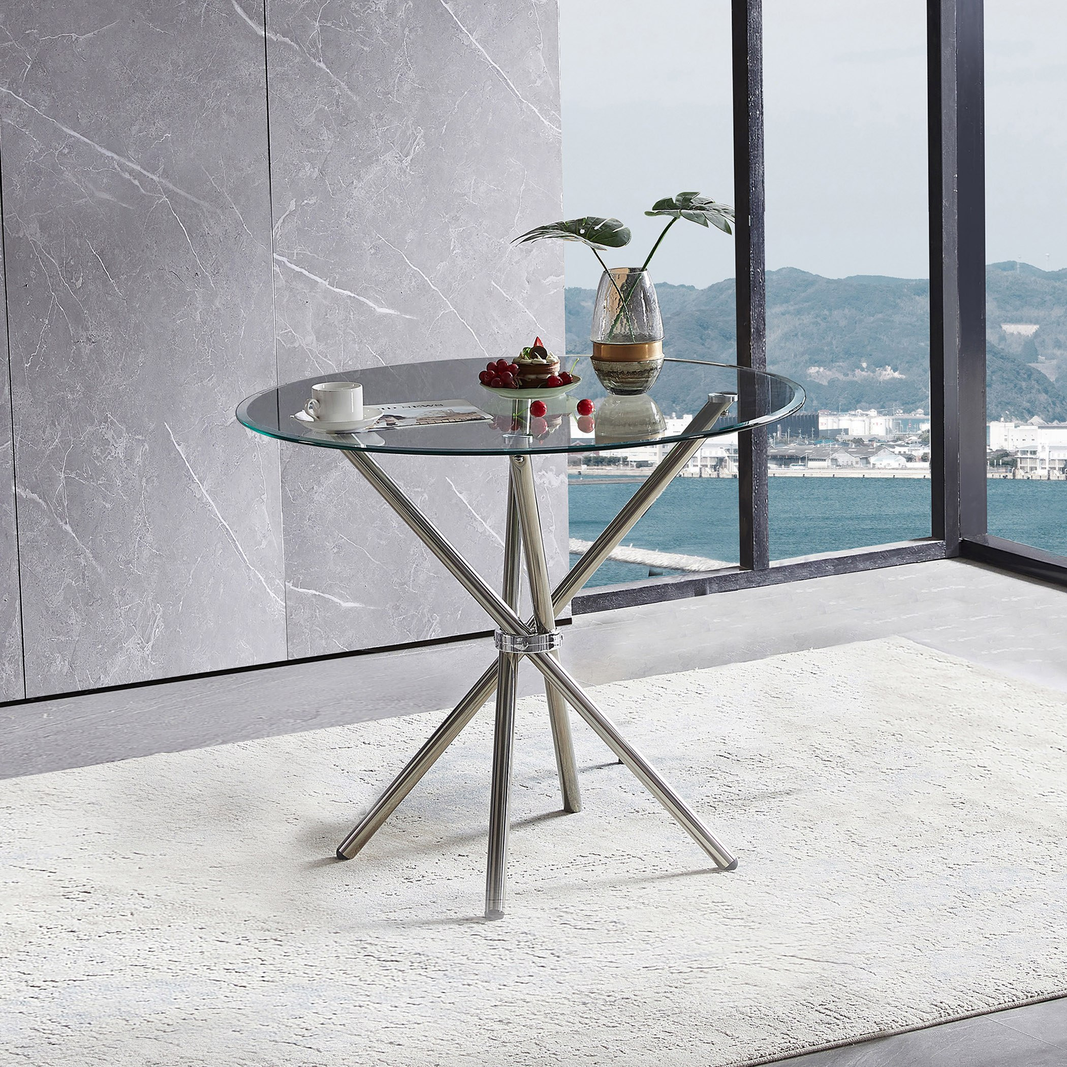طاولة سفرة مستديرة 4 مقاعد من زو-hbxfurniture-diningtablesandsets-diningtables-fourseater-image-1