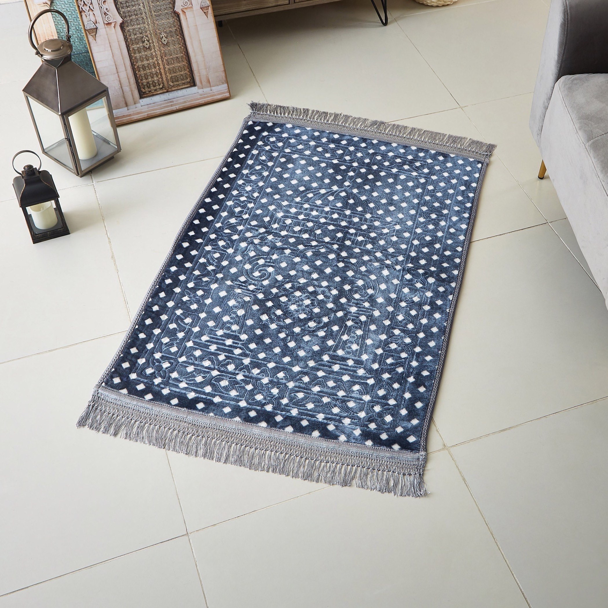 سجادة صلاة منقوشة من شين - 70x120 سم-hbxlivingroom-floorcoverings-prayermats-image-1