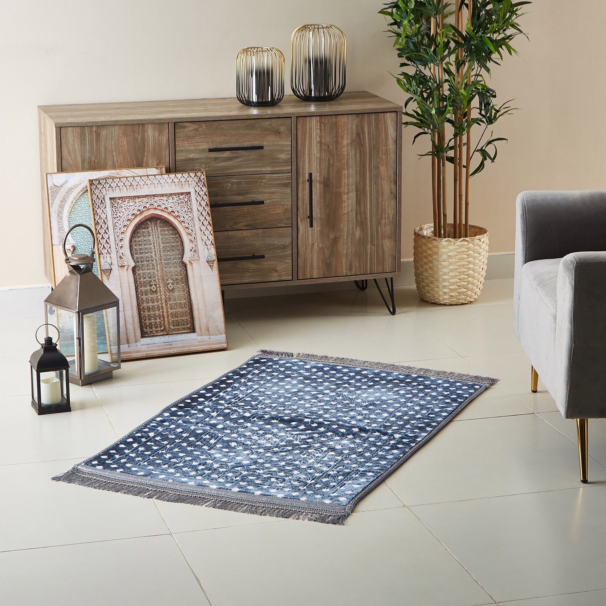 سجادة صلاة منقوشة من شين - 70x120 سم-hbxlivingroom-floorcoverings-prayermats-image-4