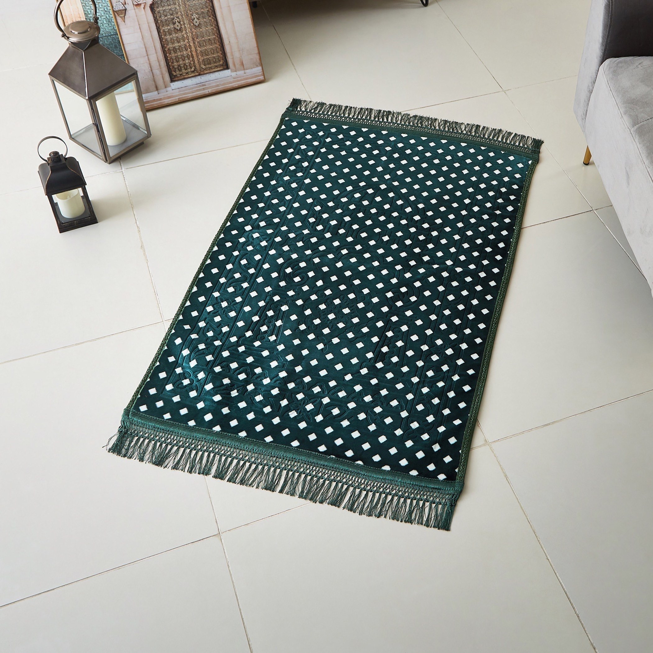 سجادة صلاة منقوشة من شين - 70x120 سم-hbxlivingroom-floorcoverings-prayermats-image-1