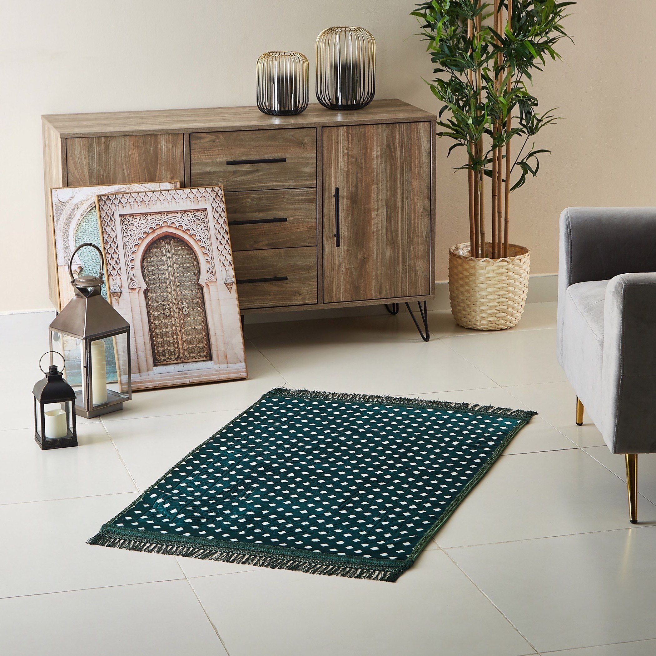 سجادة صلاة منقوشة من شين - 70x120 سم-hbxlivingroom-floorcoverings-prayermats-image-4