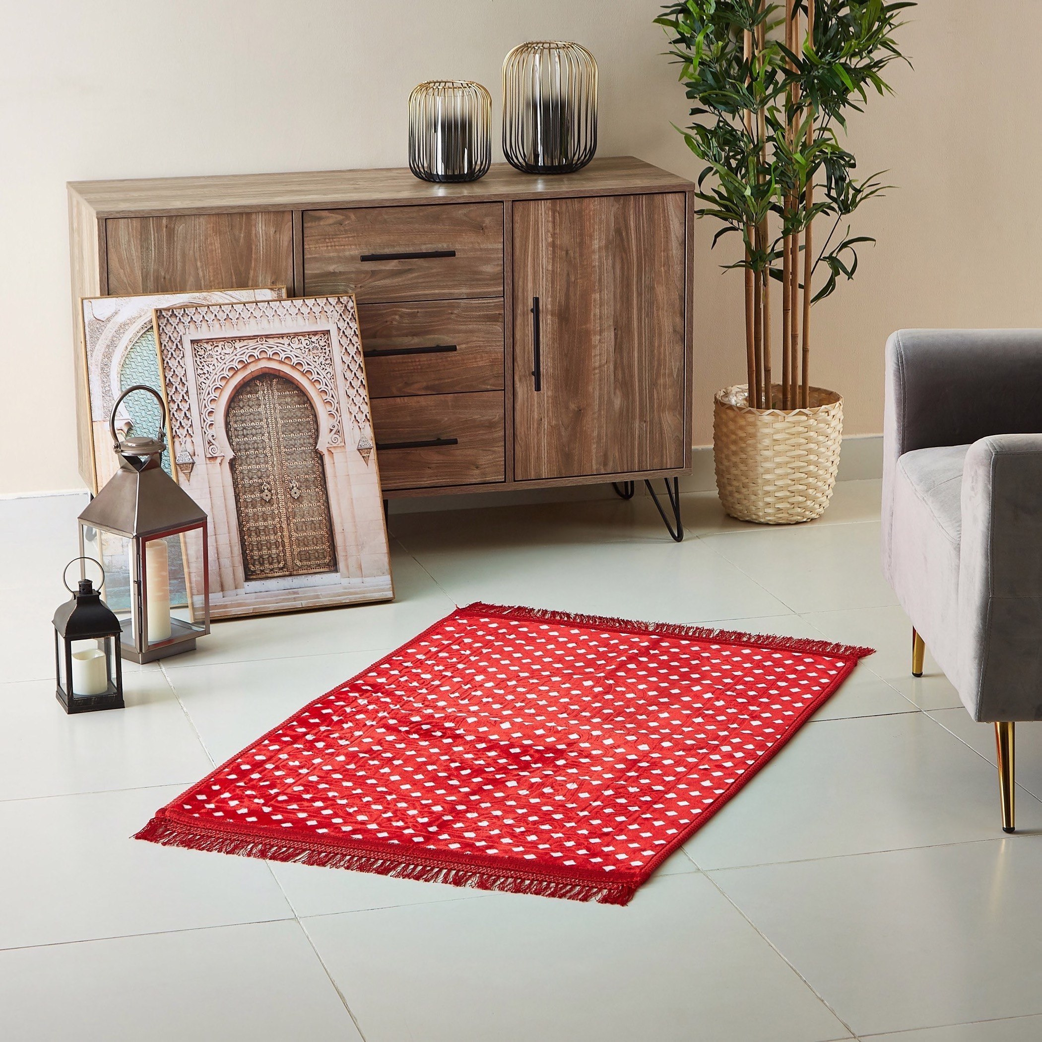 سجادة صلاة منقوشة من شين - 70x120 سم-hbxlivingroom-floorcoverings-prayermats-image-4