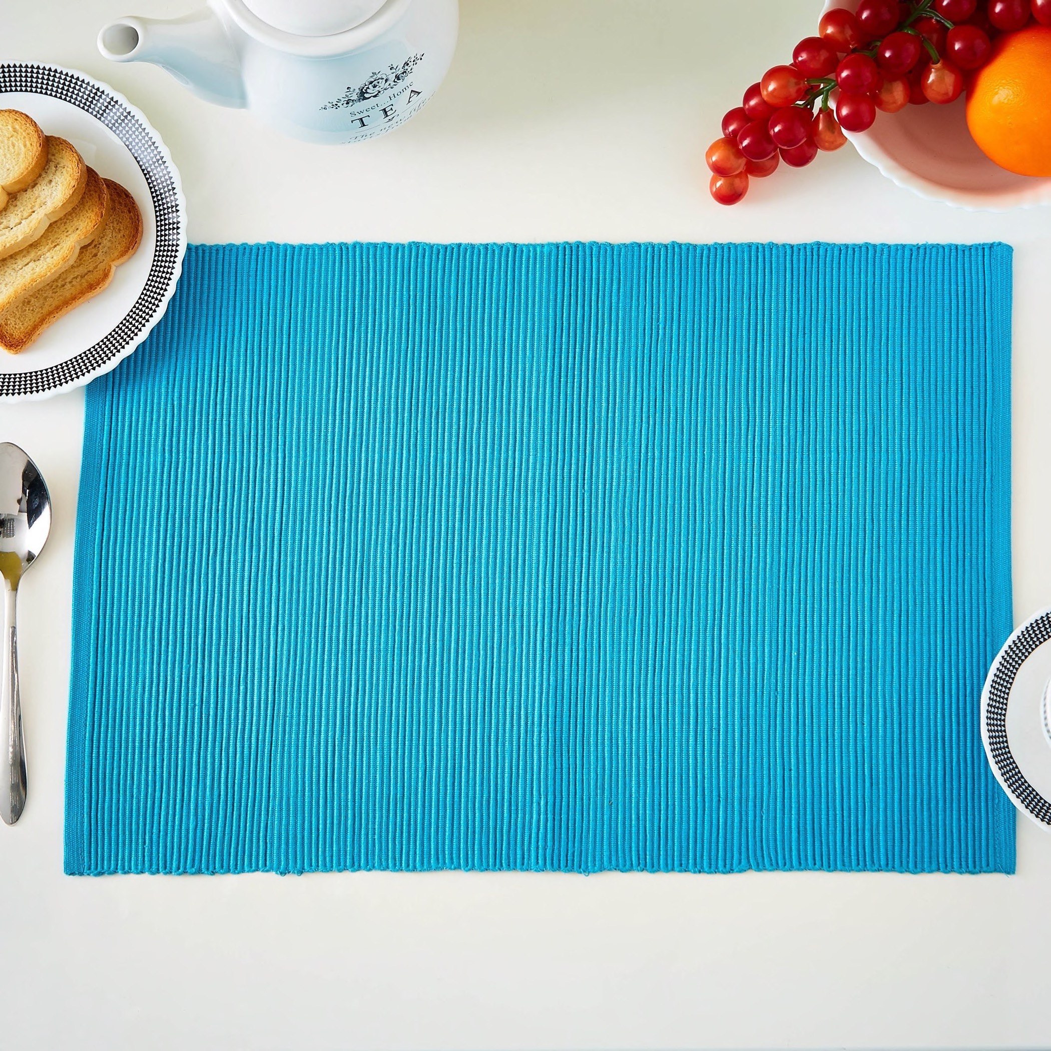 لبادة صحون قطن مضلعة - 30×50 سم-hbxdecorandfurnishings-homefurnishings-tablelinens-image-1