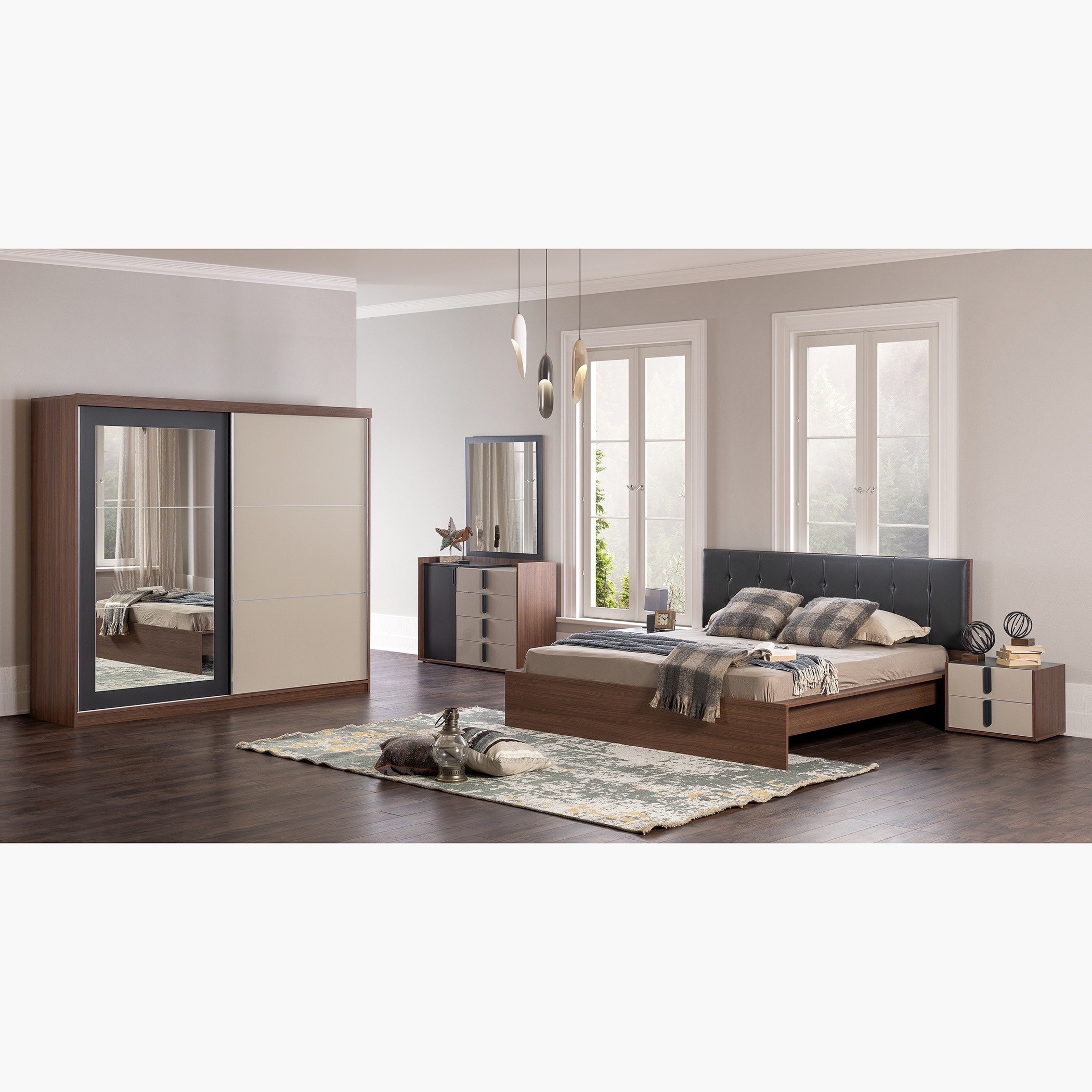 طقم غرفة نوم كينج 5 قطع من ريفيفال - 180x200 سم-hbxbedroom-bedsandbedsets-bedroomsets-king-image-13