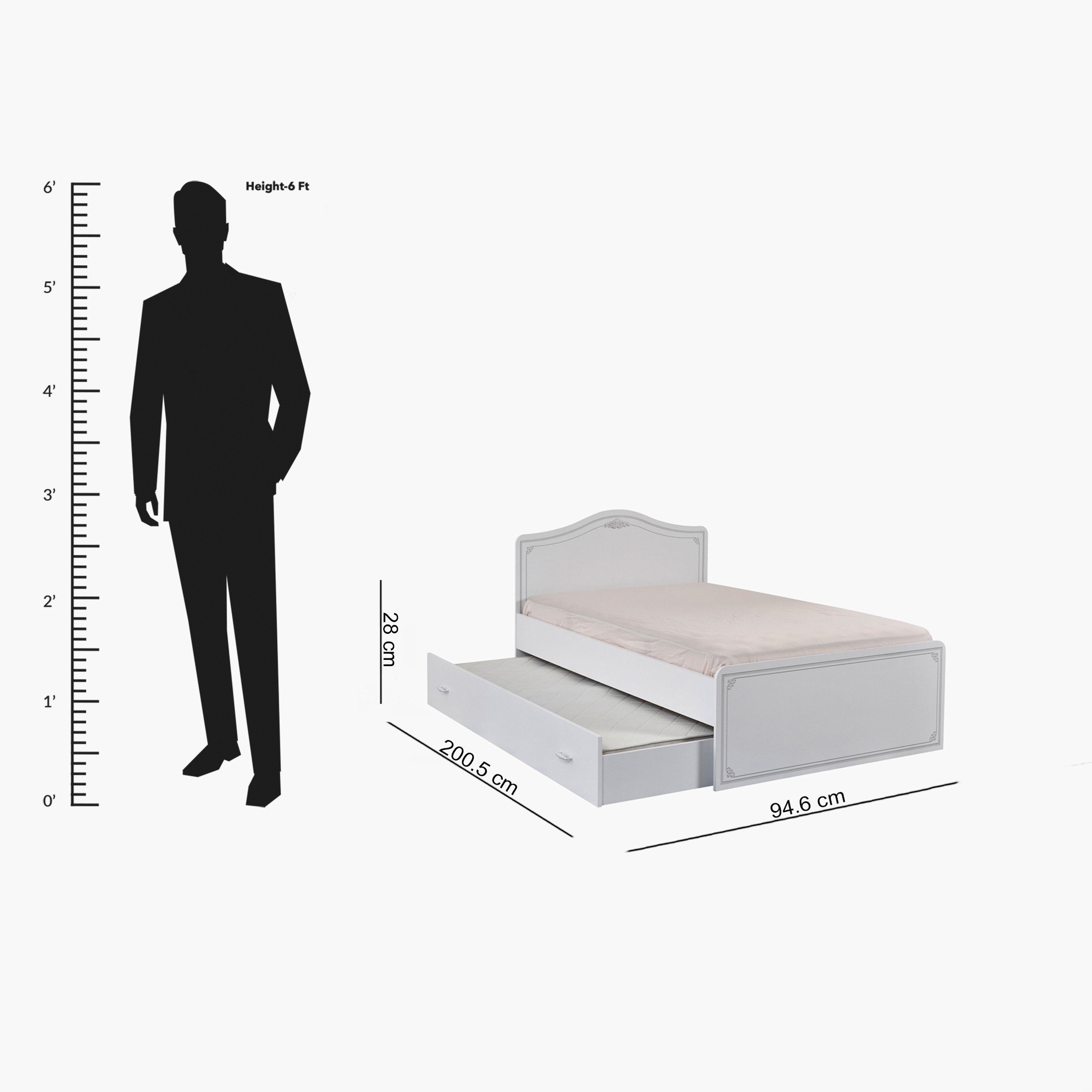 Movo Flora Single Pull-Out Bed - 90x190 cm-hbxfurniture-bedsandbedsets-beds-image-6