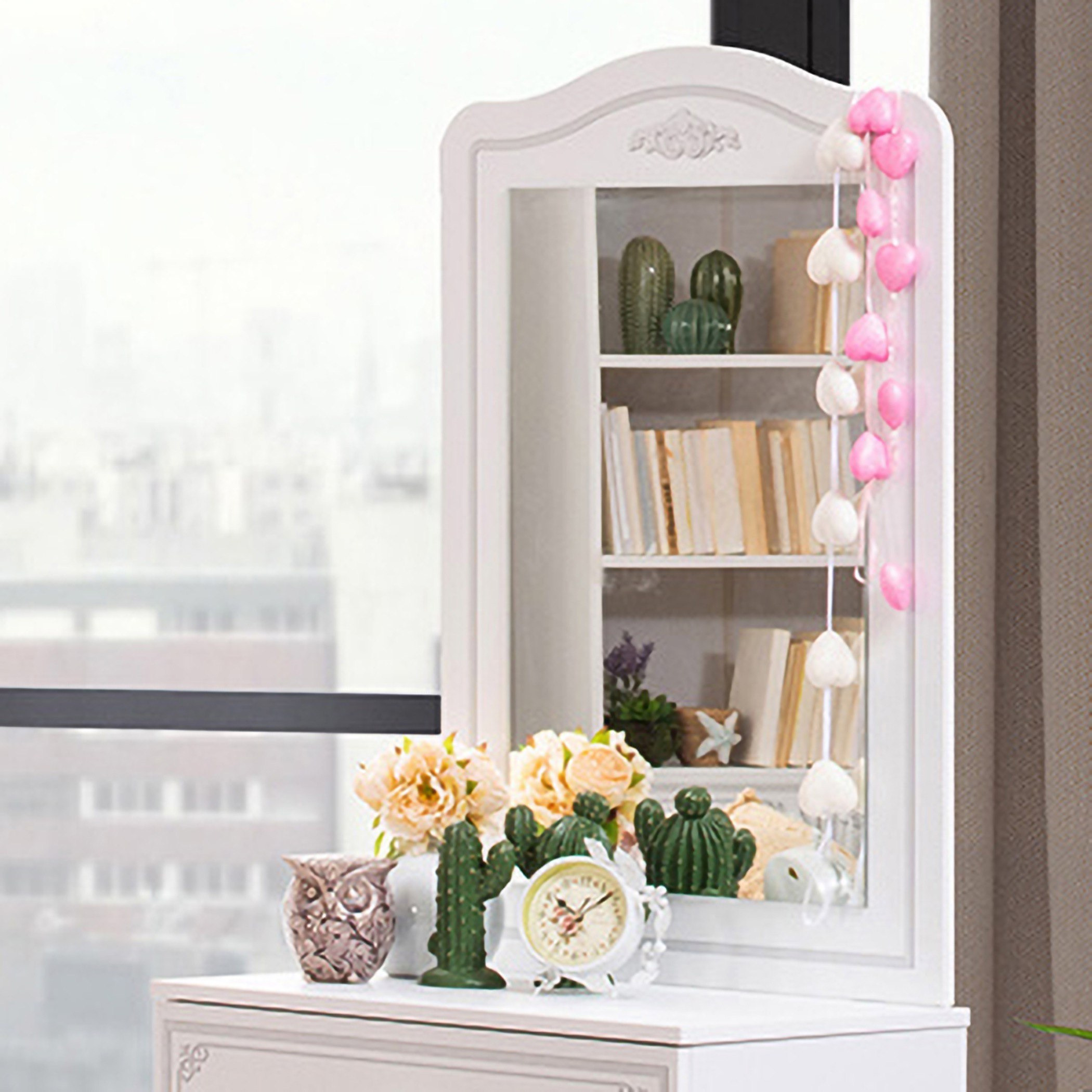 مرآة لطاولة تزيين 3 أدراج - فلورا من موڤو -hbxfurniture-kidsroom-kidsdressersandmirrors-image-1