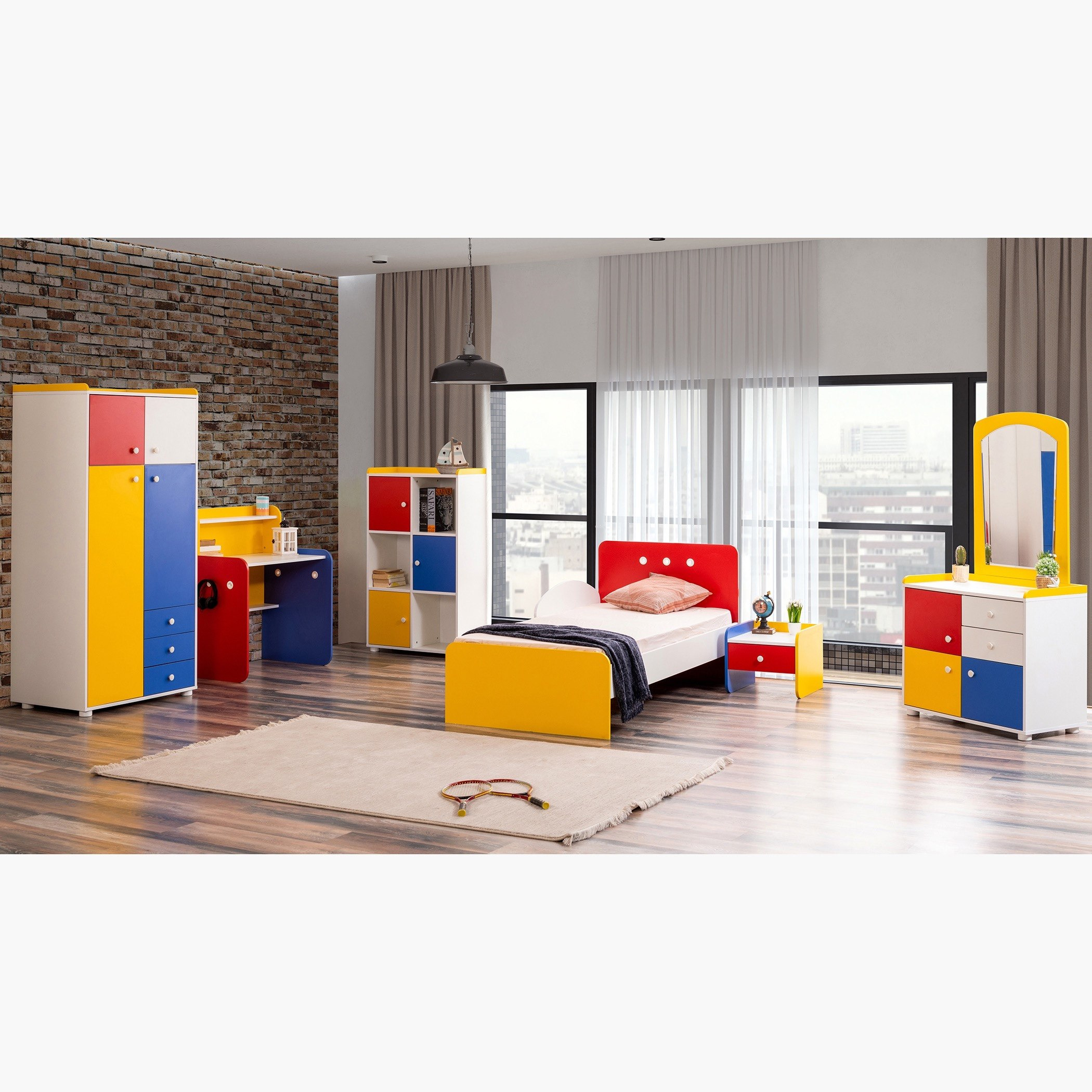 طاولة تزيين بـ3 أبواب ودرجين دون مرآة من هابي-hbxfurniture-kidsroom-kidsdressersandmirrors-image-6