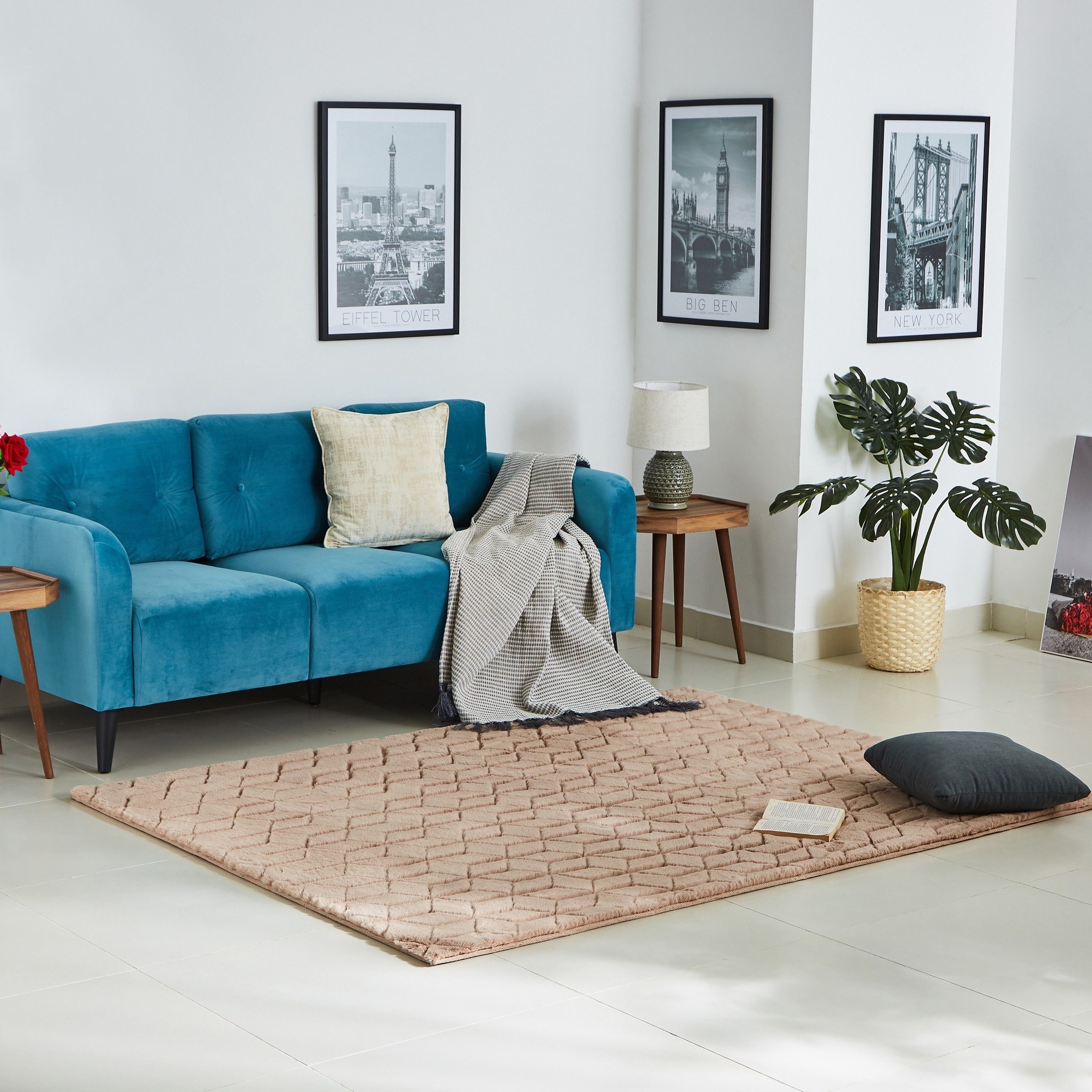 سجادة فرو أرنب مخيّطة بنمط هندسي من برلين - 150x200 سم-hbxdecorandfurnishings-floorcoverings-rugs-image-4
