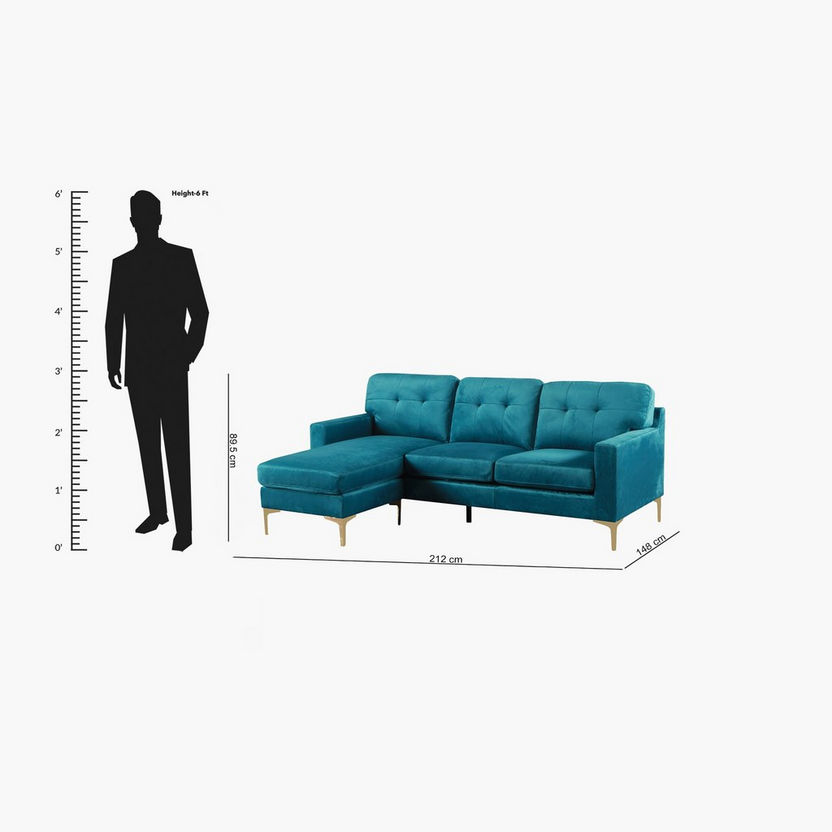 Celine Left Right Facing Velvet Corner Sofa-Corner Sofas-image-7