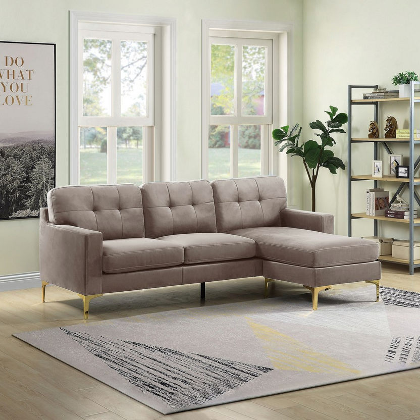 Celine Left Right Facing Velvet Corner Sofa-Sofas-image-0