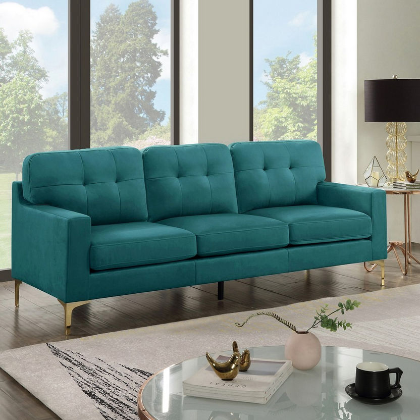 Celine 3-Seater Velvet Sofa-Sofas-image-0