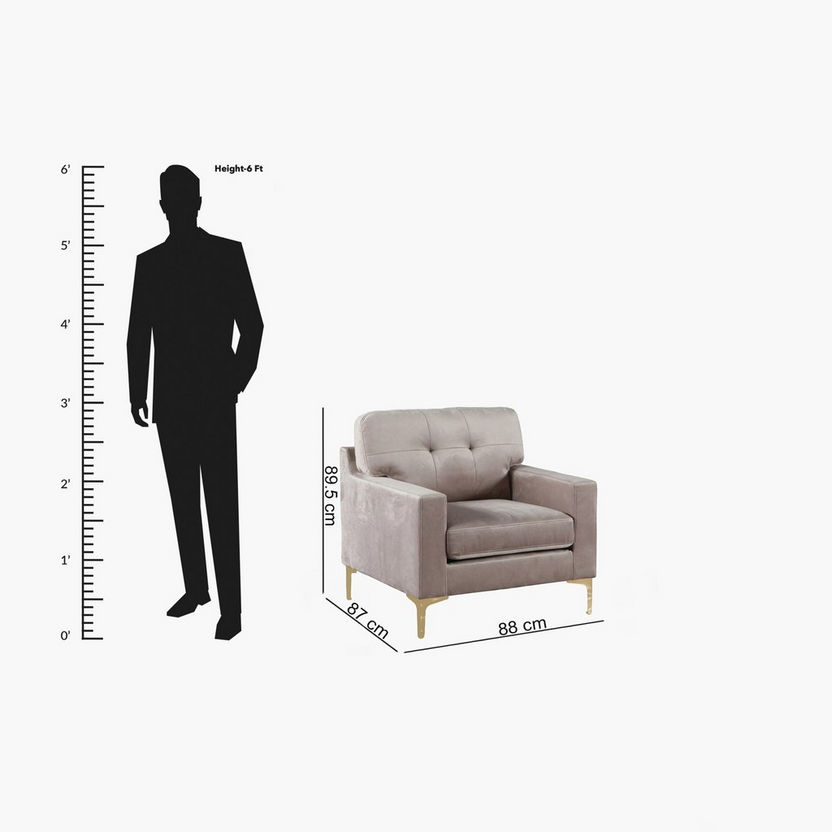 Celine 1-Seater Velvet Sofa-Armchairs-image-5