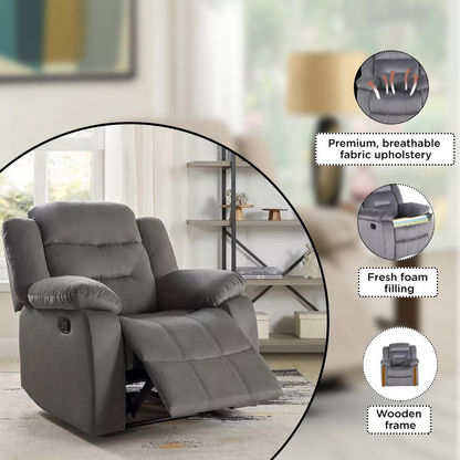 Keith 1-Seater Fabric Recliner Sofa-Armchairs-image-5