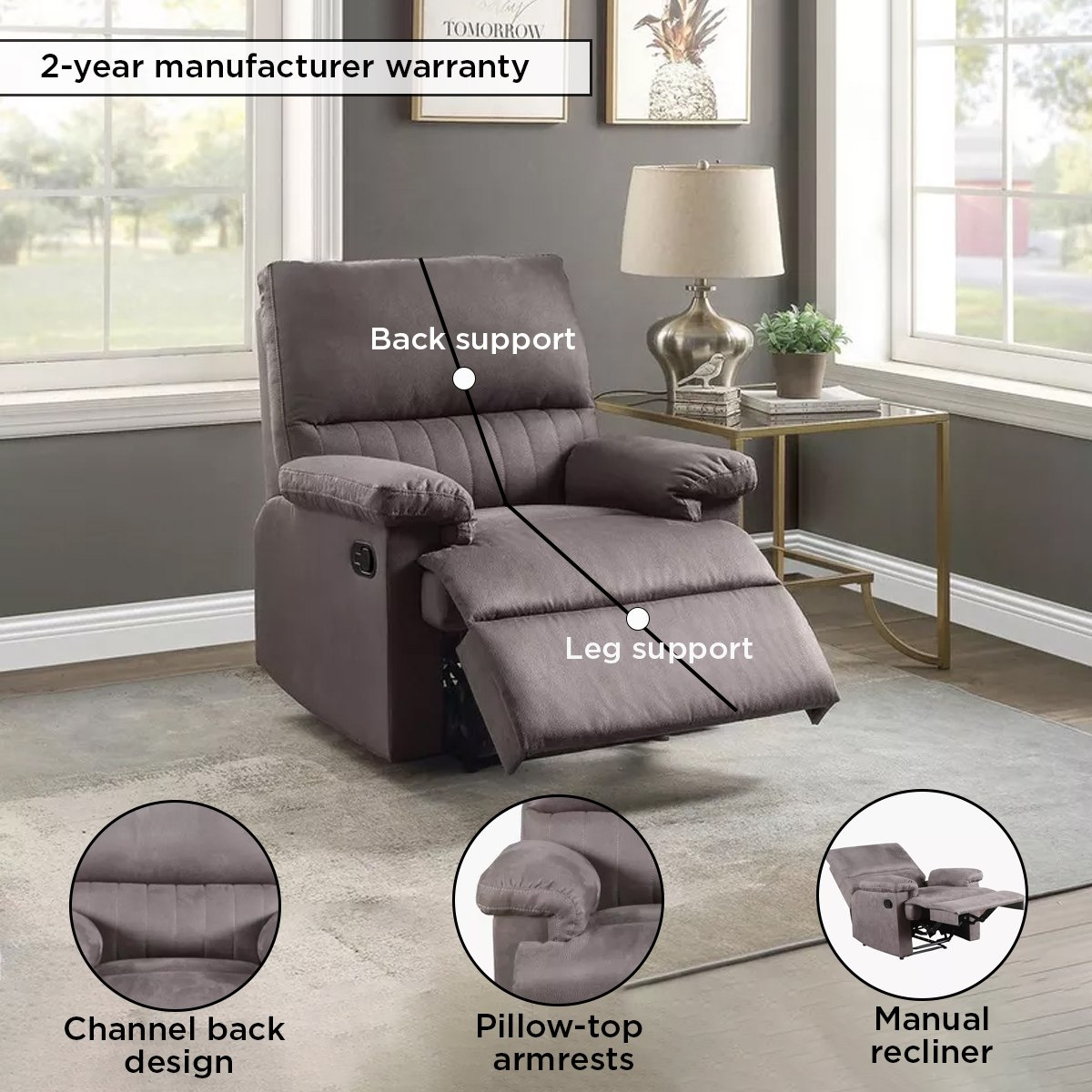 كنبة استرخاء قماشيّة مقعد واحد من ويلو-hbxfurniture-livingroom-sofasandsofasets-image-5
