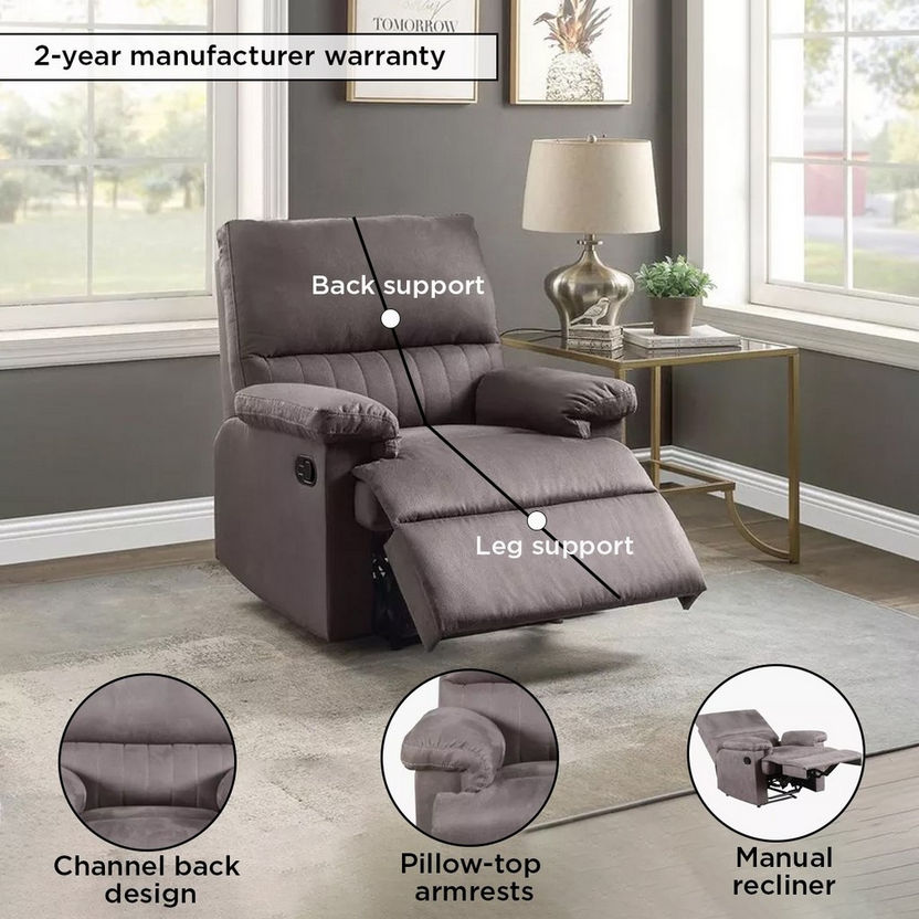 Willow 1-Seater Fabric Recliner-Armchairs-image-4