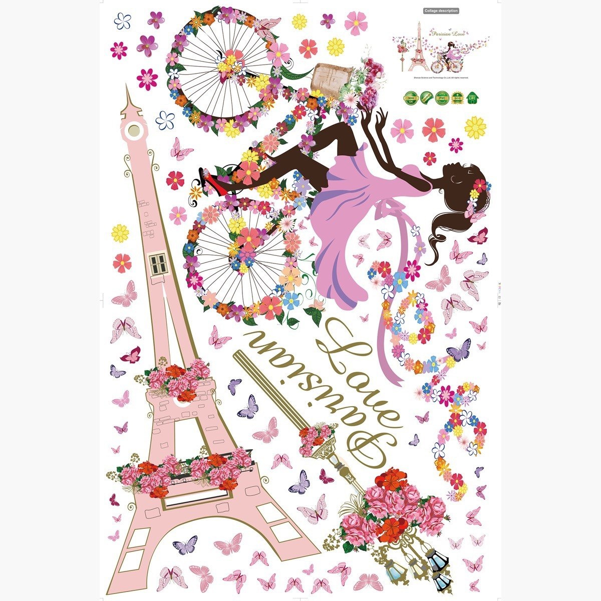 ملصقات قابلة لإعادة الاستخدام باريجن لوف من راريتي - 60x90 سم-hbxhomeware-hbxkidsandyouth-image-2