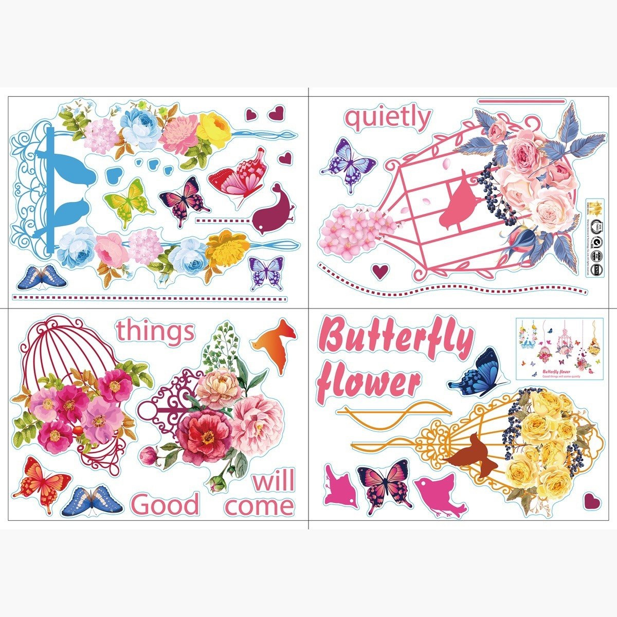 ملصقات قابلة لإعادة الاستخدام على شكل فراشات زهور من ريريتي - 50x70 سم-hbxhomeware-hbxkidsandyouth-image-2