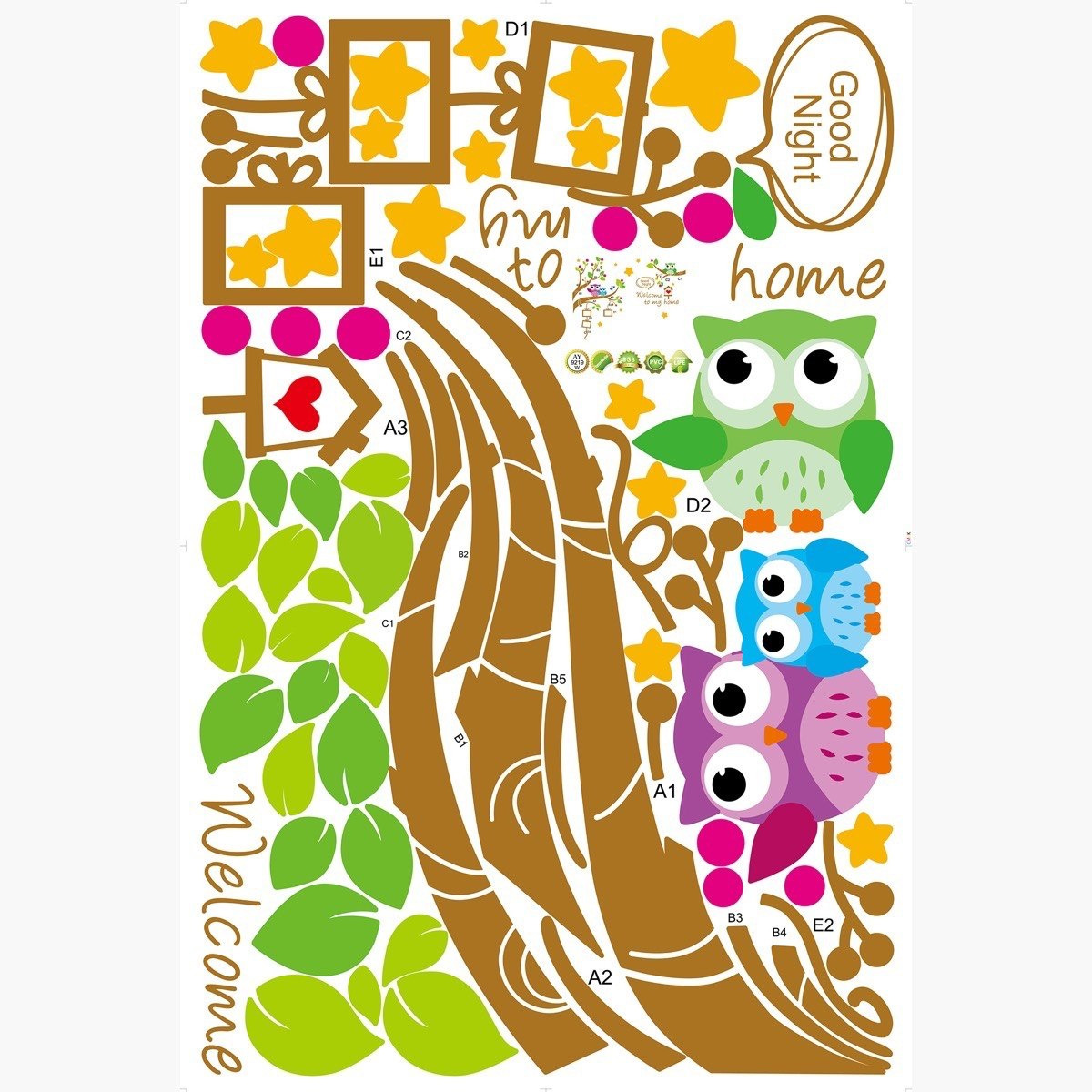 ملصقات قابلة لإعادة الاستخدام منزلي من ريرتي - 60x90 سم-hbxhomeware-hbxkidsandyouth-image-2