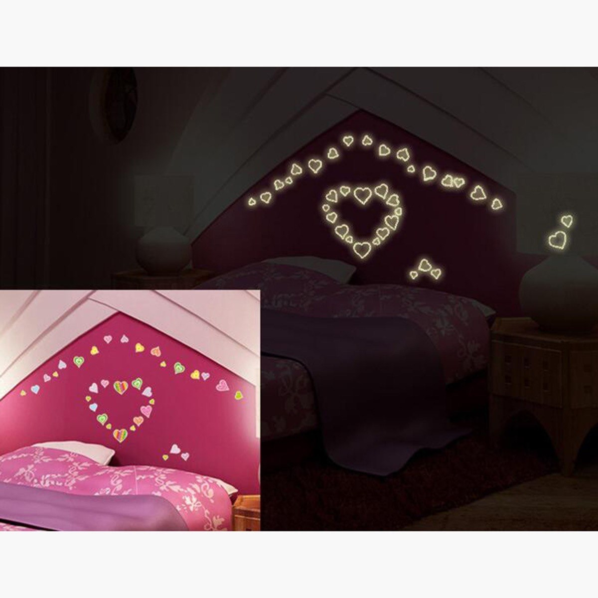 ملصقات قلوب مضيئة قابلة لإعادة الاستخدام من ريريتي - 21x29 سم-hbxhomeware-hbxkidsandyouth-image-1