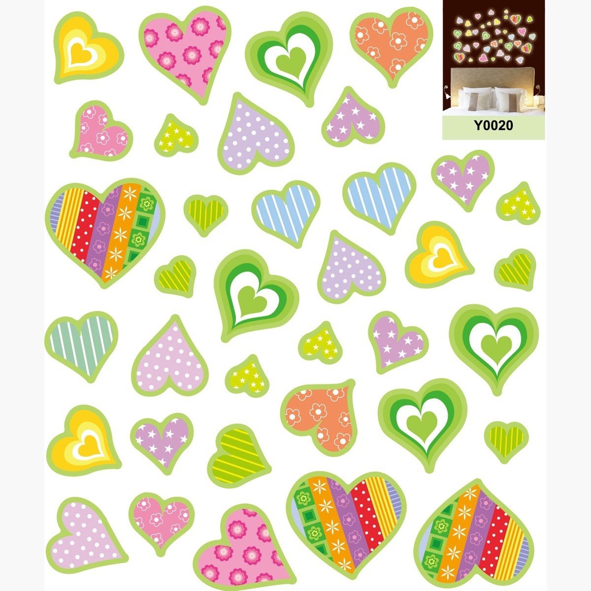 ملصقات قلوب مضيئة قابلة لإعادة الاستخدام من ريريتي - 21x29 سم-hbxhomeware-hbxkidsandyouth-image-2