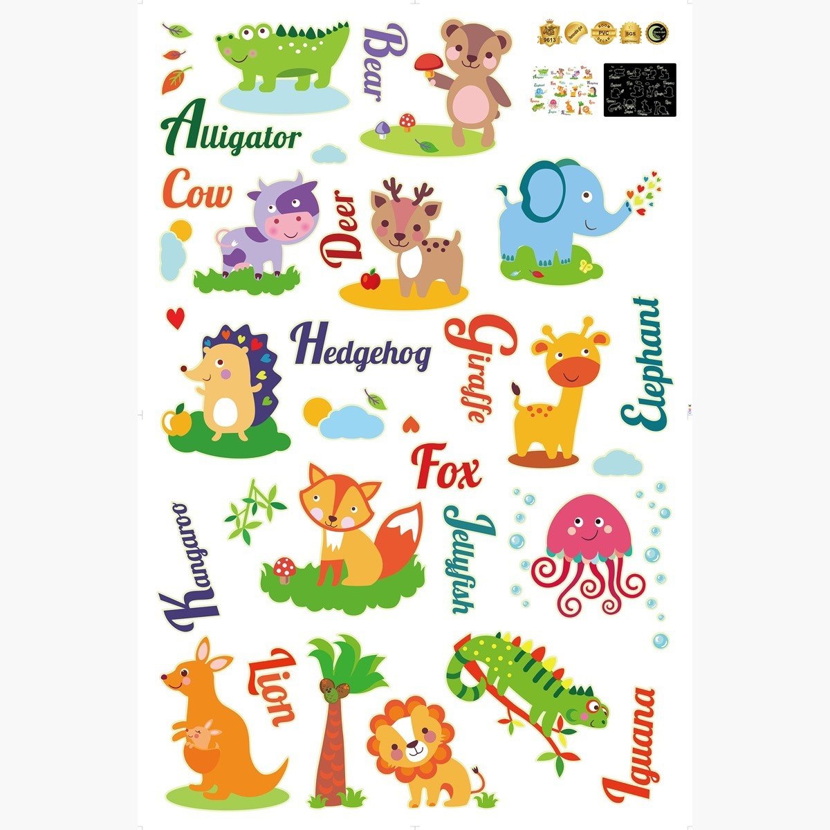 ملصقات قابلة لإعادة الاستخدام على شكل حيوانات مرحة من ريريتي- 60 × 90 سم-hbxhomeware-hbxkidsandyouth-image-2
