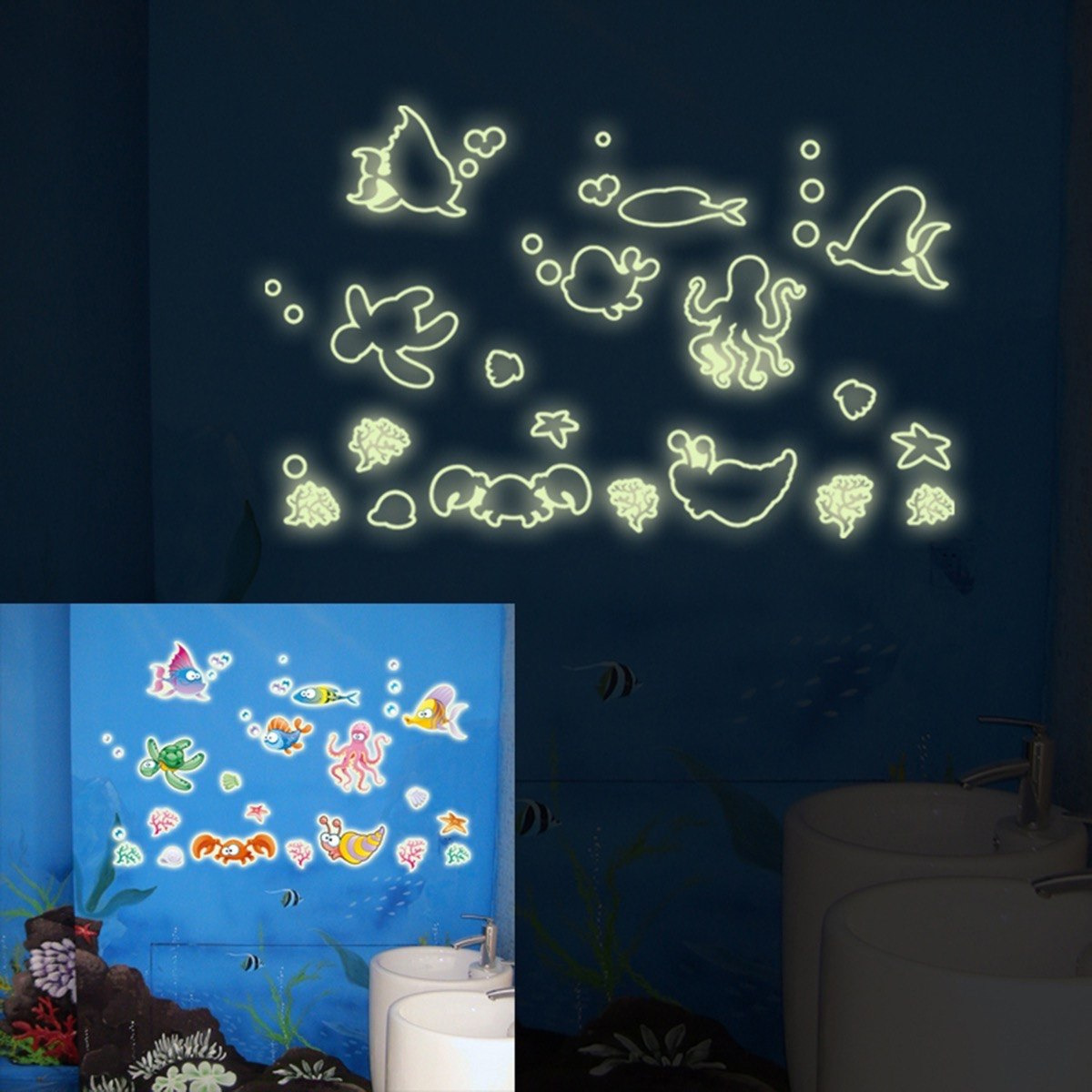 Rarity Sea Life Glow Reusable Stickers - 21x24 cm-hbxhomeware-hbxkidsandyouth-image-1