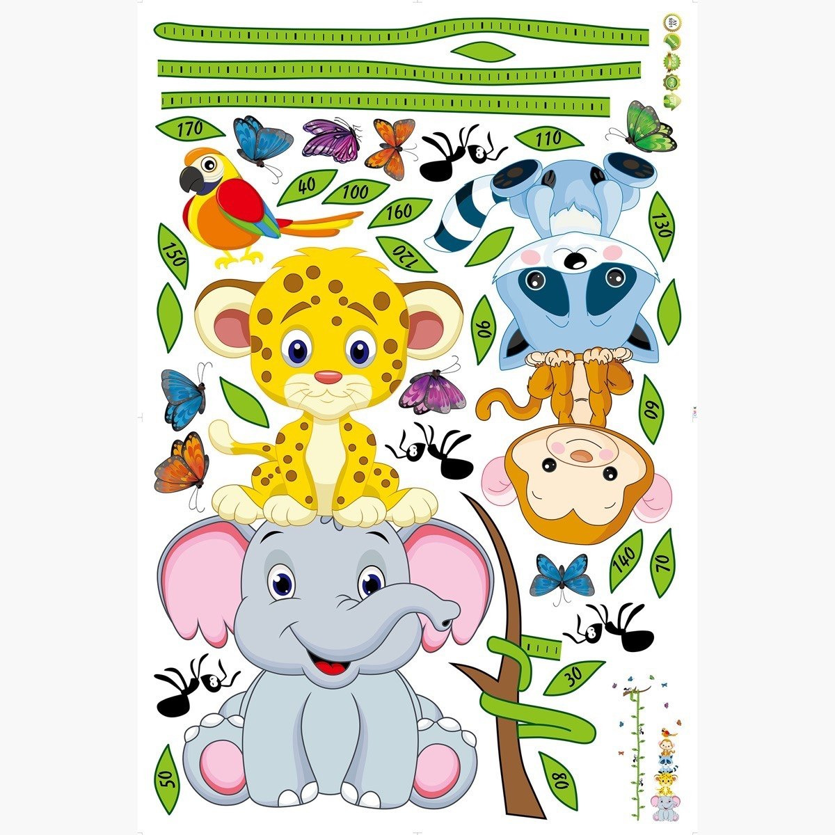 ملصق قياس الطول القابل لإعادة الاستخدام بتصميم حيوانات لطيفة من ريريتي - 60x90 سم-hbxhomeware-hbxkidsandyouth-image-2