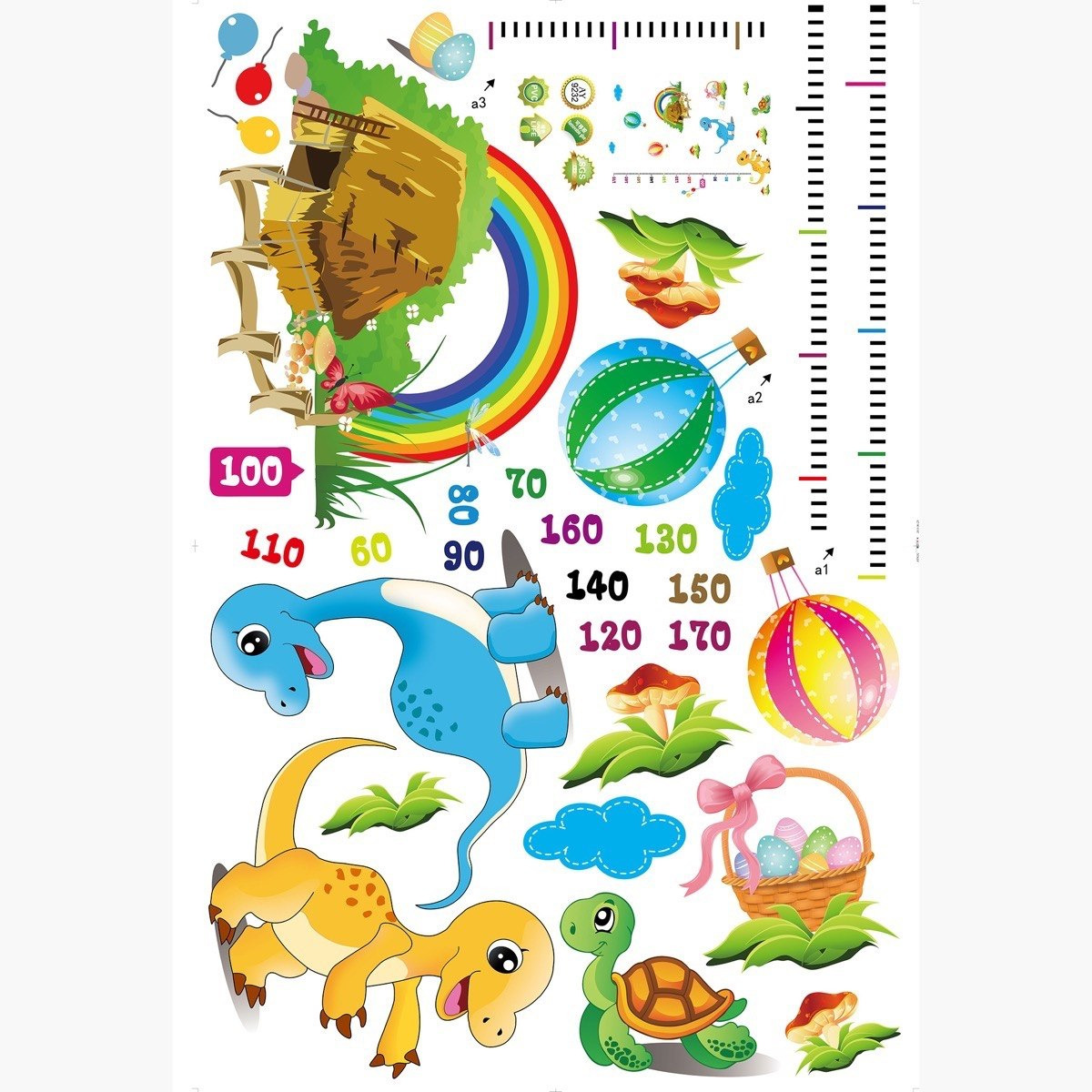 ملصق قياس الطول القابل لإعادة الاستخدام بتصميم ديناصور صغير من ريريتي - 60x90 سم-hbxkidsandyouth-walldecor-wallstickers-image-2