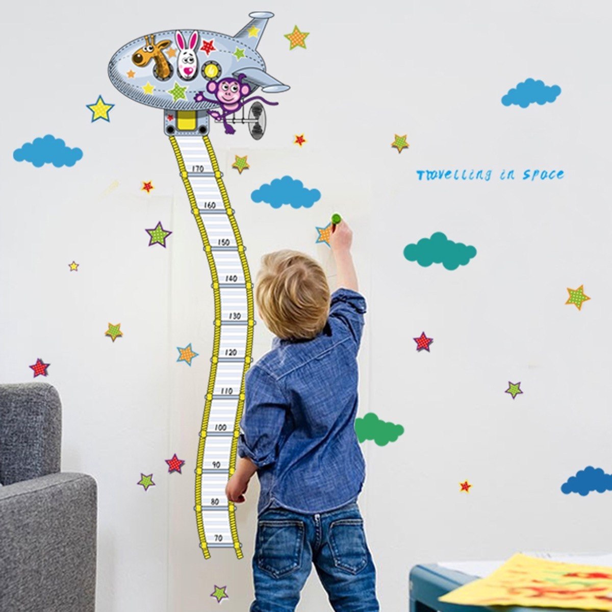 ملصق قياس الطول بتصميم رحلة الحيوانات من ريريتي - 60x90 سم-hbxhomeware-hbxkidsandyouth-image-1
