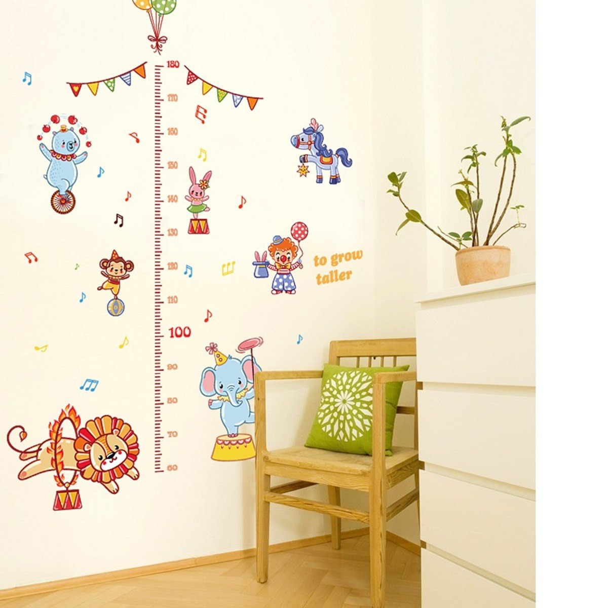 ملصق مخطط لقياس الطول قابل لإعادة الاستخدام بتصميم مرح من ريريتي - 60x90 سم-hbxhomeware-hbxkidsandyouth-image-1
