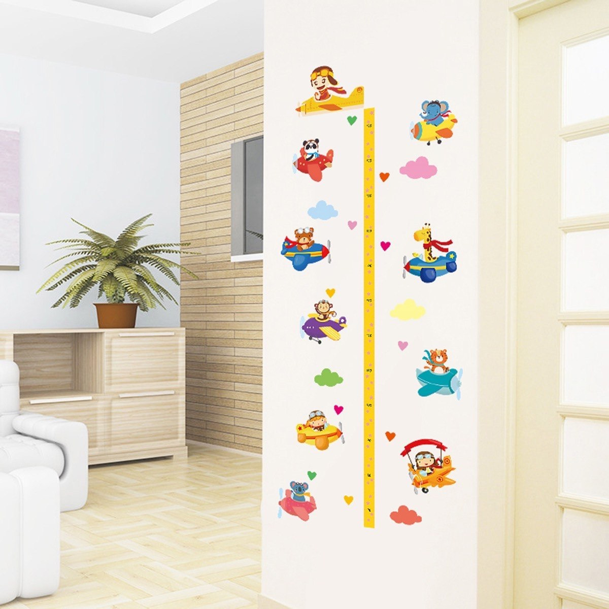 ملصق قياس الطول قابل لإعادة الاستخدام بتصميم فلاي تايم من ريريتي - 30x90 سم-hbxhomeware-hbxkidsandyouth-image-1