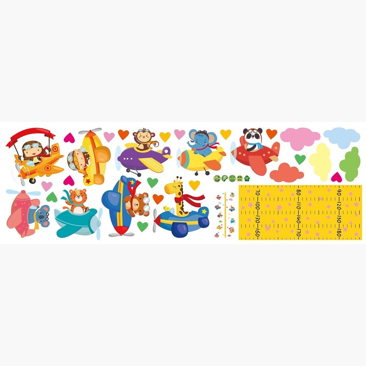 ملصق قياس الطول قابل لإعادة الاستخدام بتصميم فلاي تايم من ريريتي - 30x90 سم-hbxhomeware-hbxkidsandyouth-image-2