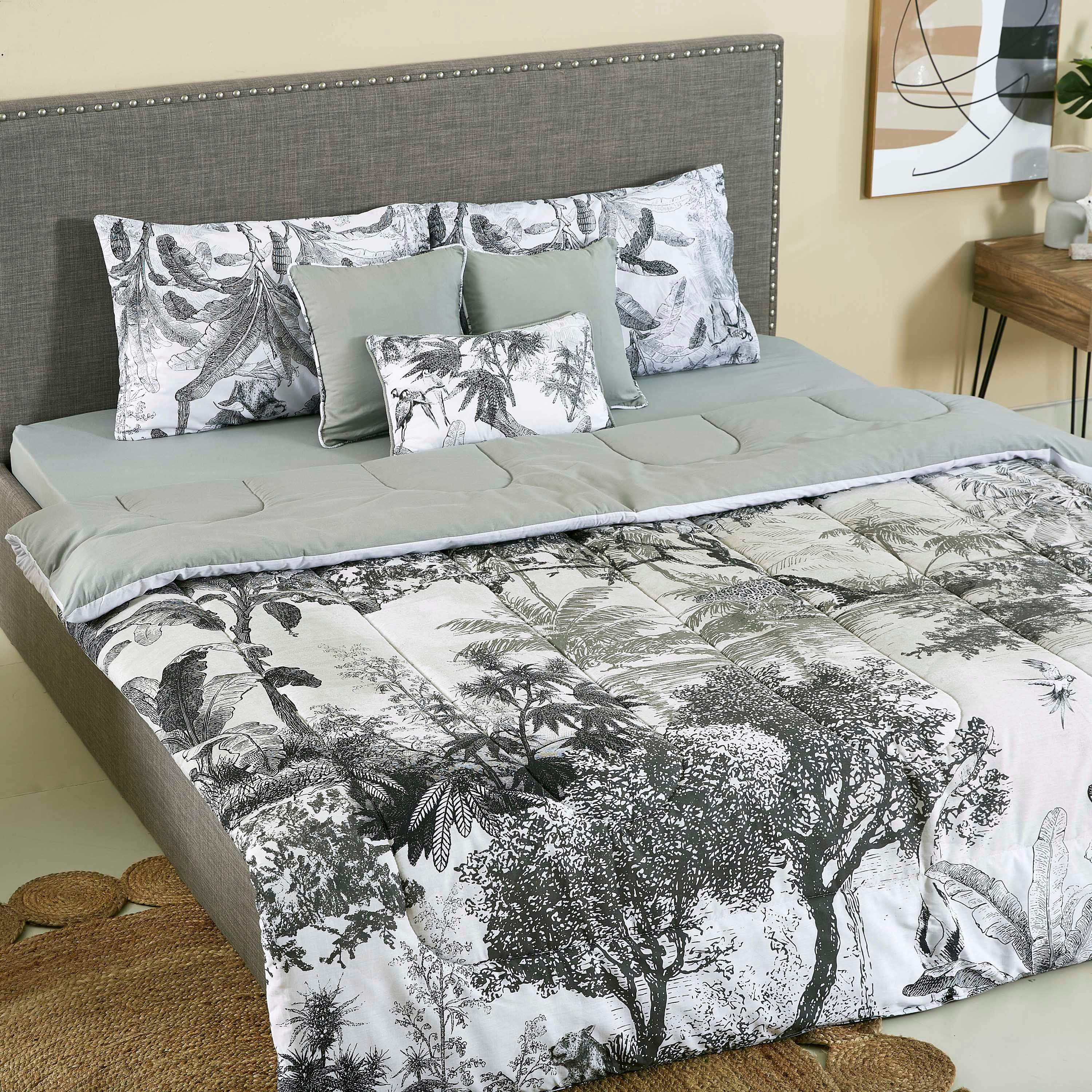 طقم لحاف مزدوج قطني بطبعات 7- قطع من برازيل - 220x240 سم-hbxhomeware-bedding-bedinabag-image-1