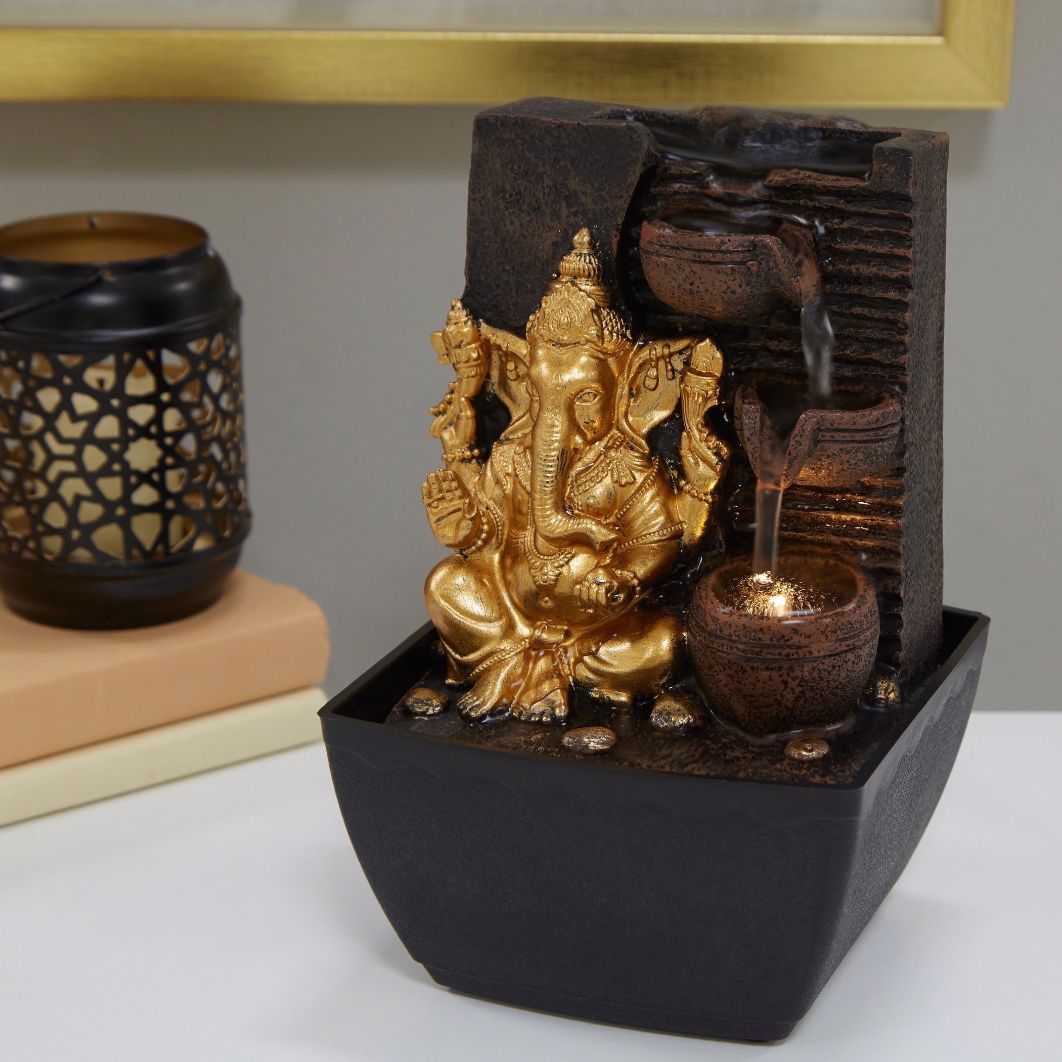 نافورة غانيشا صغيرة بإضاءة صفراء-hbxhomeware-hbxdecorandfurnishings-image-3