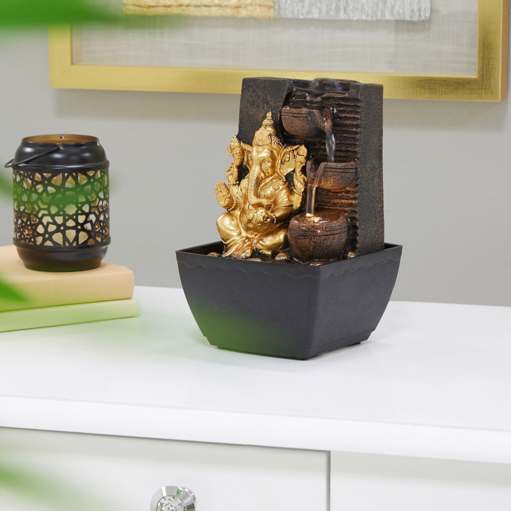 نافورة غانيشا صغيرة بإضاءة صفراء-hbxhomeware-hbxdecorandfurnishings-image-4